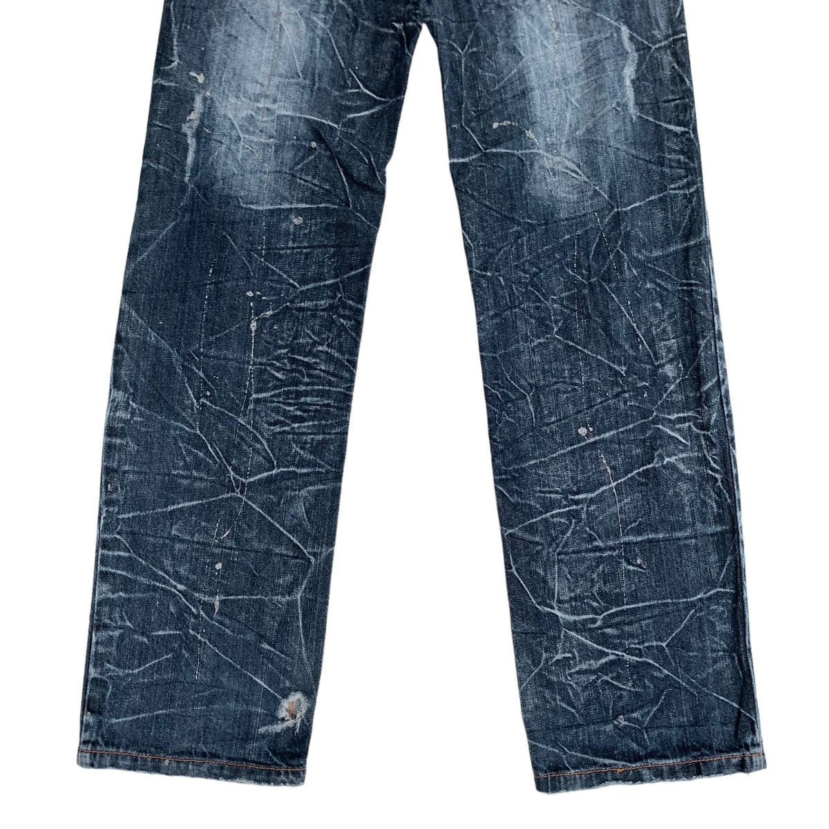 Japanese Brand Rare Japanese Brand Double Waist Splatter Distressed Jeans Size US 30 / EU 46 - 4 Thumbnail