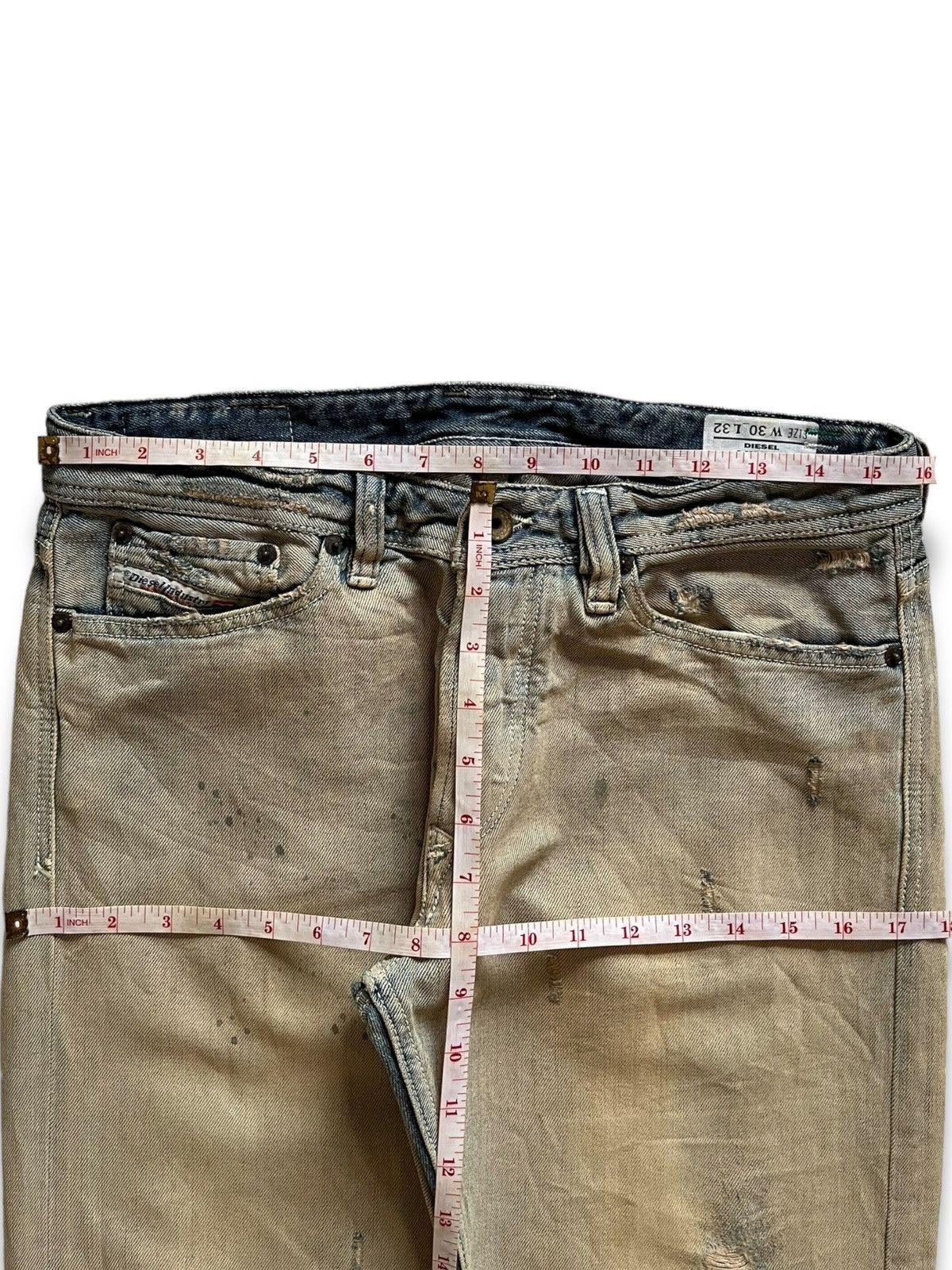 Diesel × Diesel Black Gold Vintage Diesel Viker Rusty Wash Distressed Loose Jeans Size US 32 / EU 48 - 13 Thumbnail