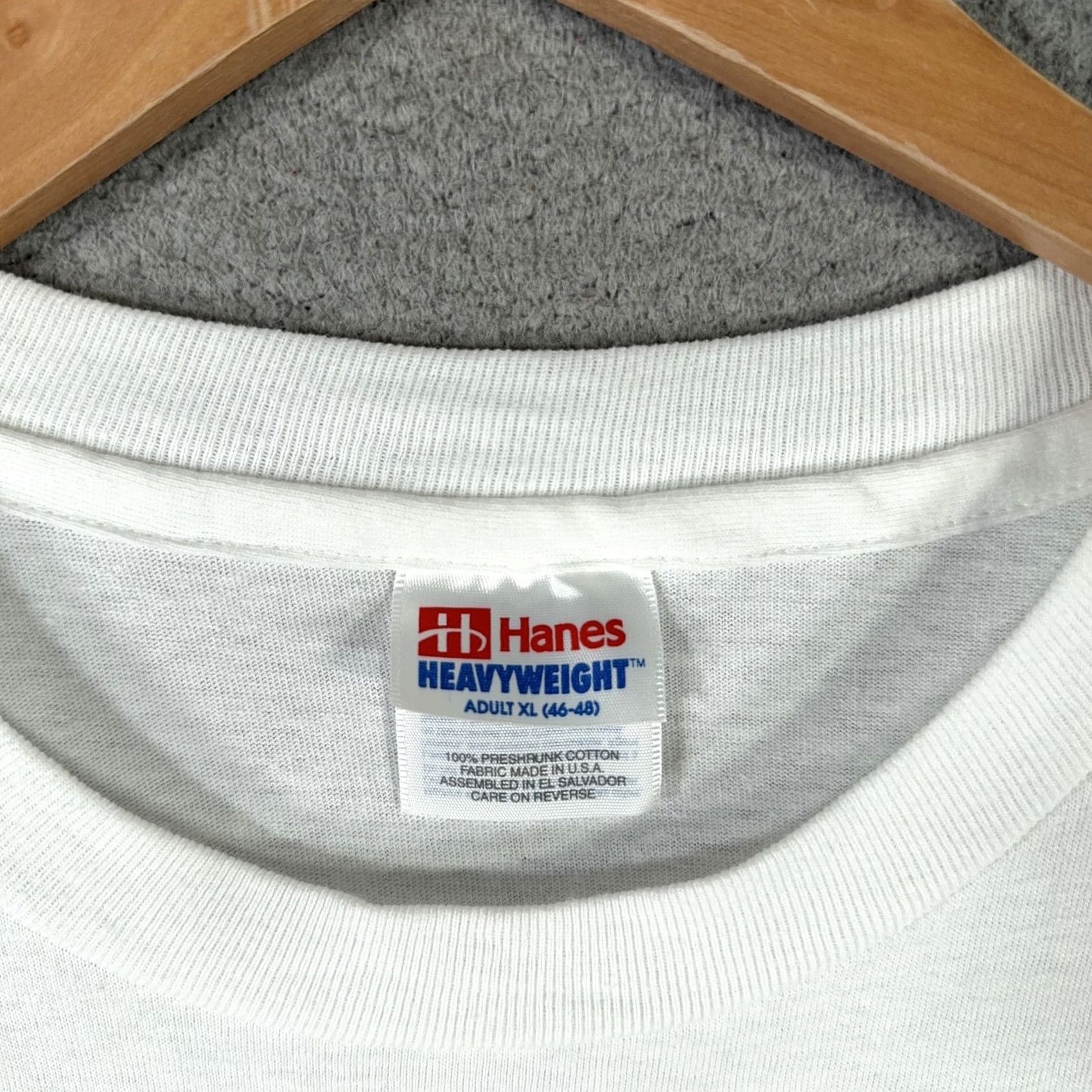 Hanes VINTAGE Hanes Heavyweight 1990s T-Shirt XL White Crew Neck Short Sleeve Save Our Living Coral Reefs 90s Men Size US XL / EU 56 / 4 - 3 Thumbnail