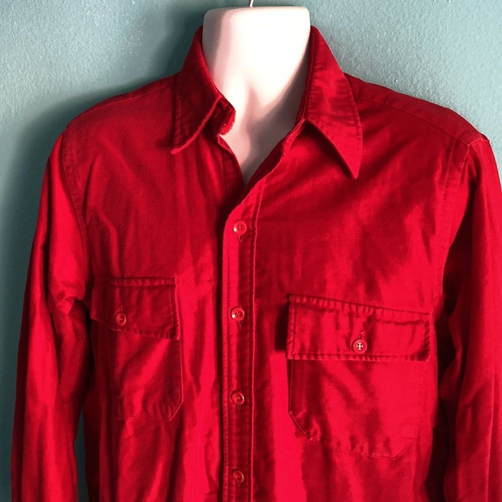 L.L. Bean L. L. Bean Mens Red Cotton Shirt 15.5 M / L Size US M / EU 48-50 / 2 - 6 Thumbnail