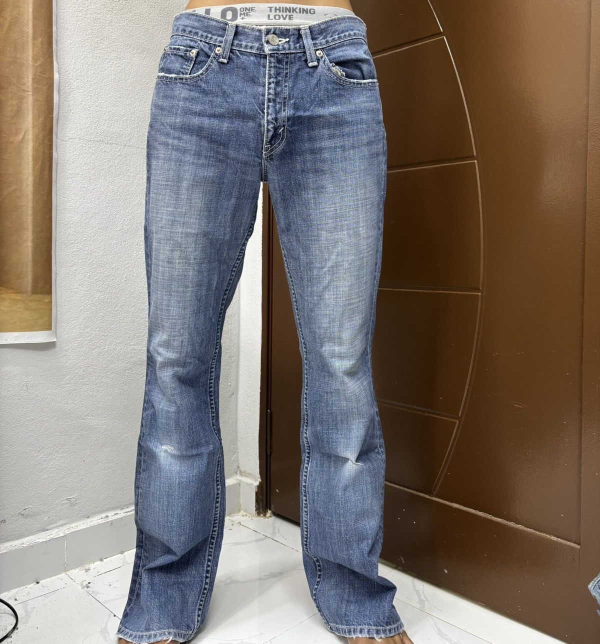 If Six Was Nine 💥Flare Levis 90s Strauss Co Bootcut Denim Jeans Flared Size US 31 - 14 Thumbnail