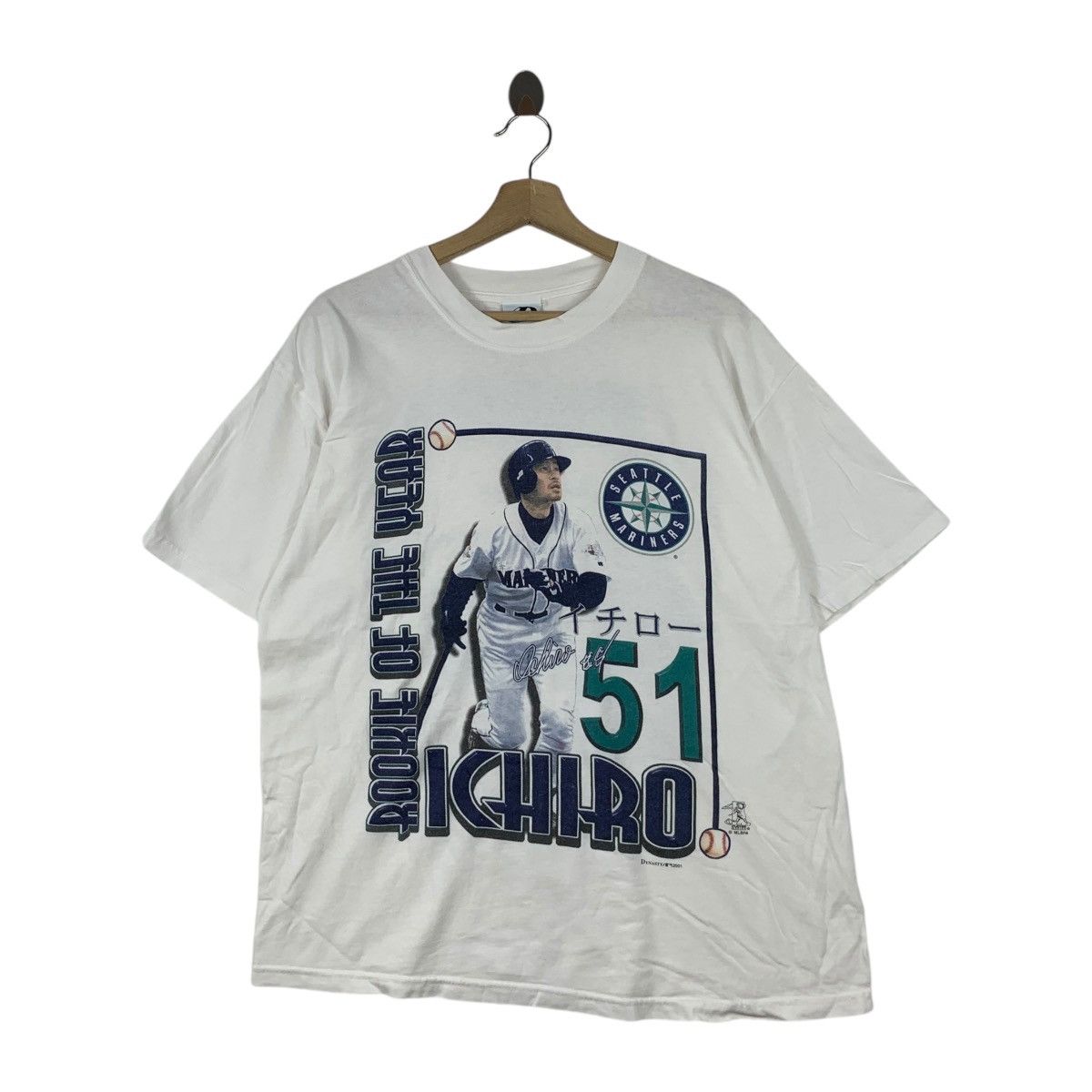 MLB Vintage 2001 MLB MARINERS SEATTLE Ichiro Suzuki Tee Shirt Size US L / EU 52-54 / 3 - 1 Thumbnail