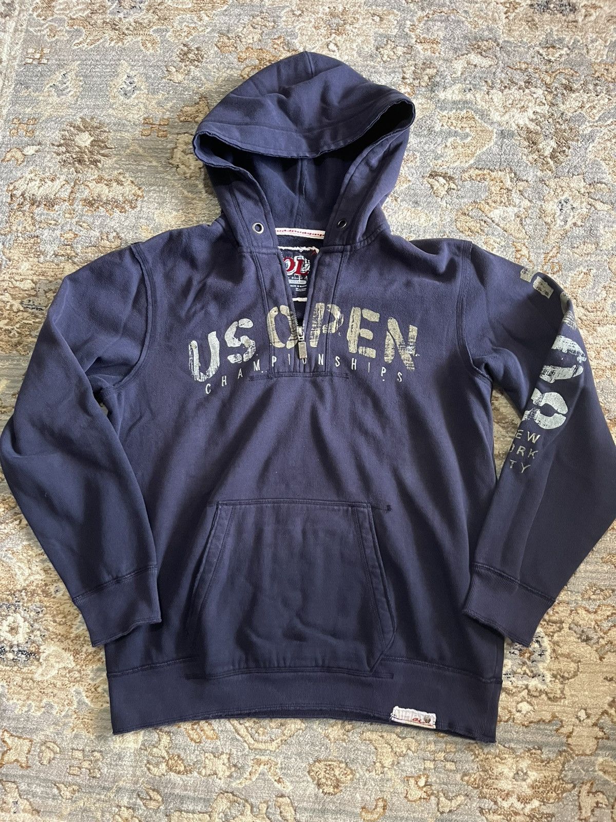 Vintage US OPEN 2008 RARE VINTAGE TRASHED QUARTER ZIP HOODIE L Size US L / EU 52-54 / 3 - 1 Thumbnail