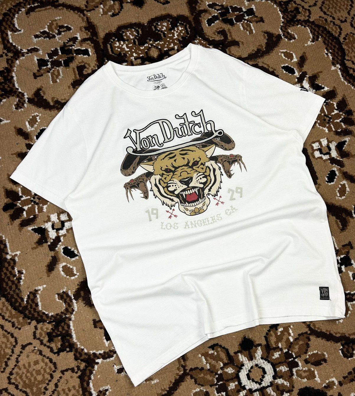 Ed Hardy × Vintage × Von Dutch Rare Von Dutch tee Tiger Embroidered Logo Vintage Y2K Size US XL / EU 56 / 4 - 2 Thumbnail