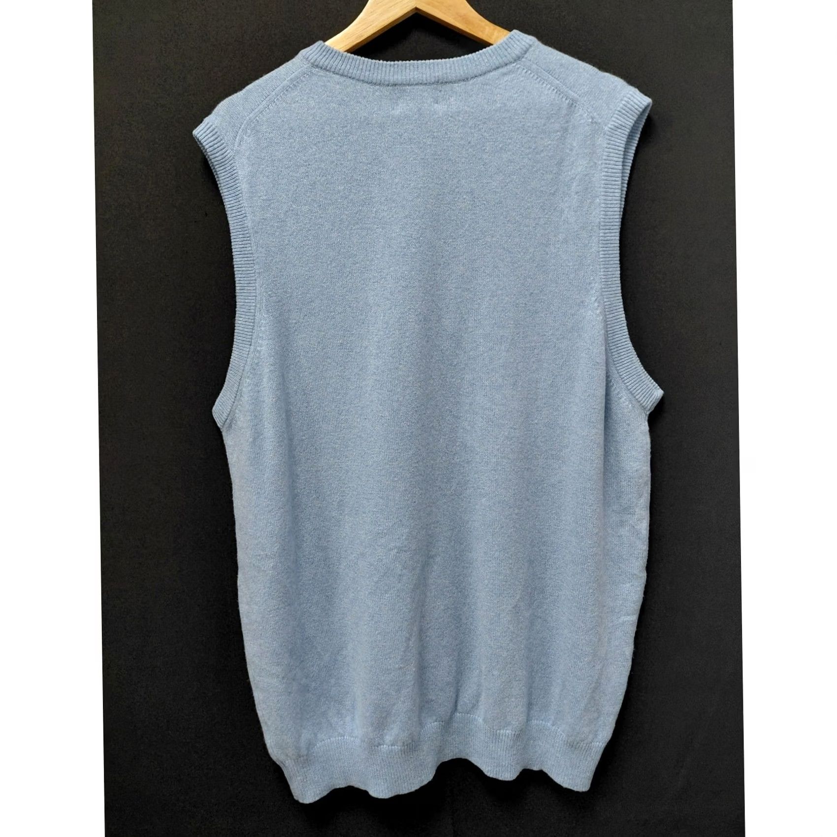 Vintage L.L.Bean Lambswool Sweater Vest Blue Solid Knit Men XL-TALL V-Neck Pullover Size XL-TALL Size US XL / EU 56 / 4 - 2 Thumbnail
