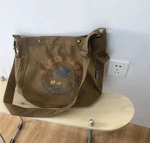 Japanese Brand 90s retro cartoon graphic canvas shoulder bag crossbody y2k Size ONE SIZE - 3 Thumbnail