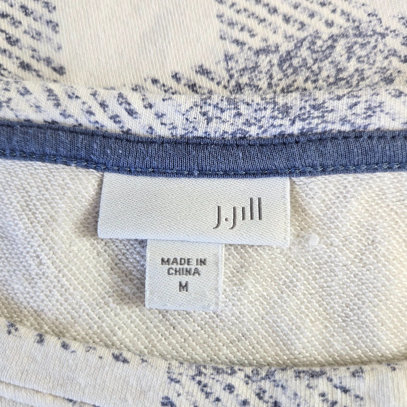 J. Jill J. Jill Blouse Womens Top 3/4 Sleeve Checkered Blue White Cotton Blend M Multicolor Womens Size M / US 6-8 / IT 42-44 - 6 Thumbnail