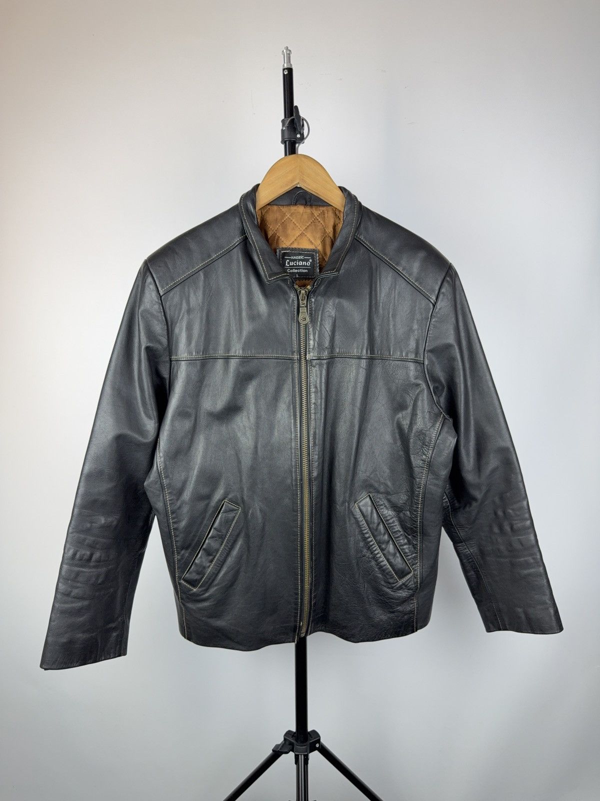 Vintage Vintage 90s Retro Luciano Biker Rock Punk Leather Jacket Size US L / EU 52-54 / 3 - 1 Thumbnail