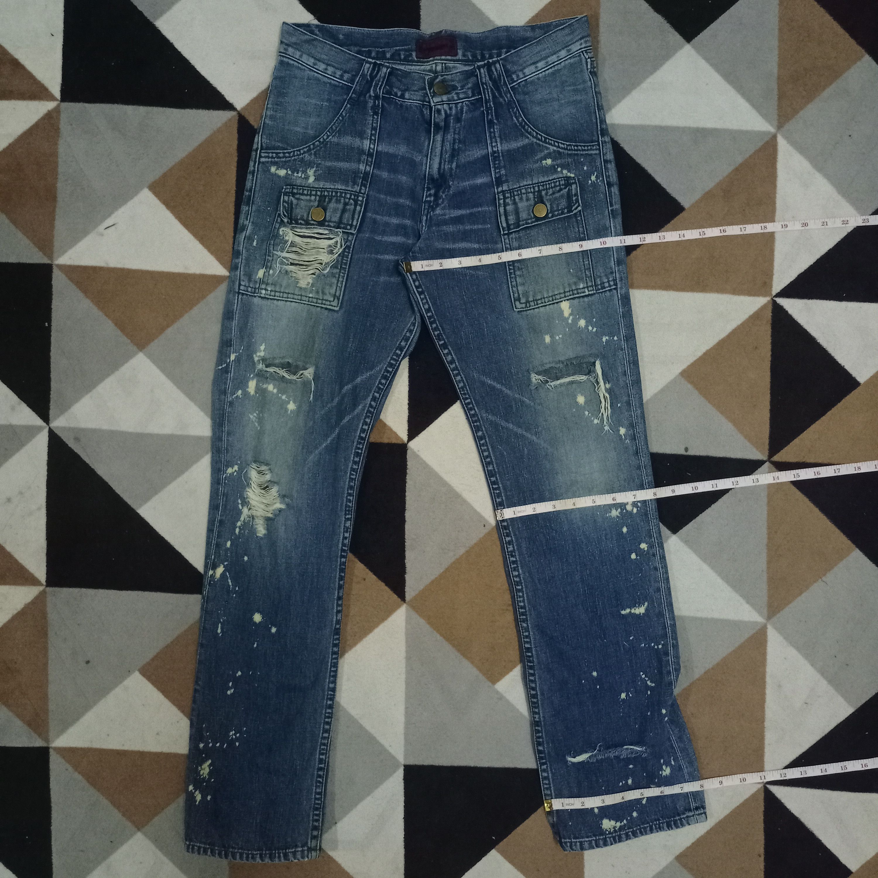 Japanese Brand Vintage Japanese Brand Distressed Loose Denim Bush Pants Size US 30 / EU 46 - 12 Thumbnail