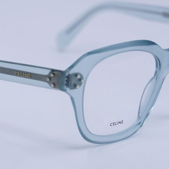 Celine Celine CL50124I 093 Eyeglasses Shiny Transparent Lime 52mm Size ONE SIZE - 8 Thumbnail