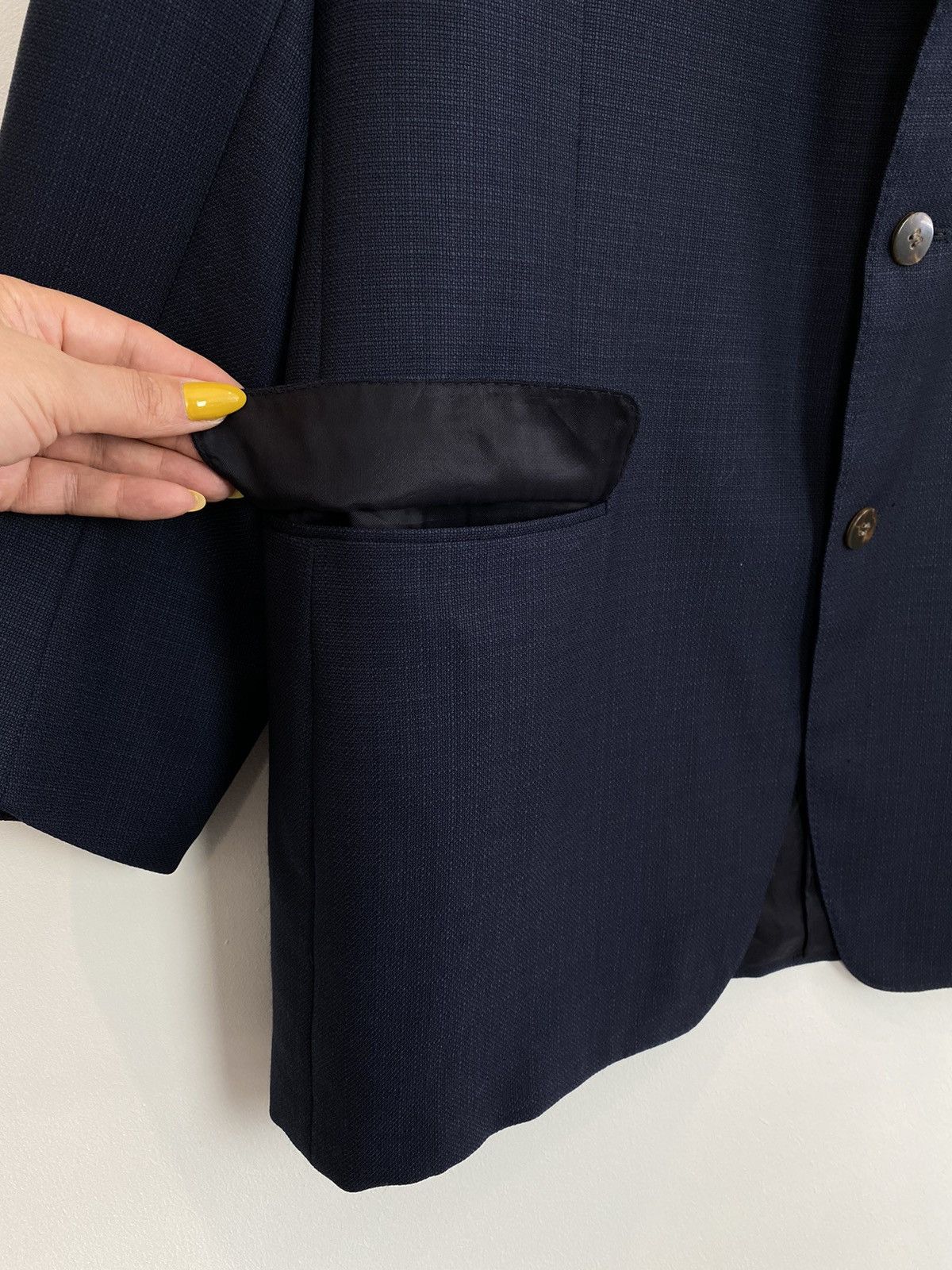 Designer Canali Pure Wool Two Buttons Blazer Jacket Men’s 56 Blue Size 54R - 5 Thumbnail