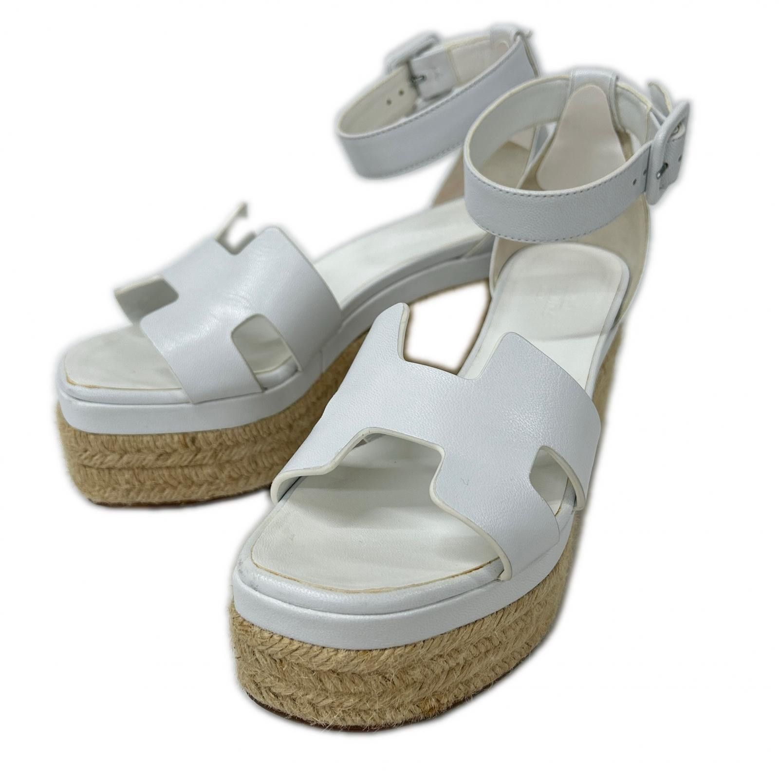 Hermes Hermes Hermes Elda Leather Espadrille Sandals Leather Shoes H231307Z DUTY FREE for USA Size ONE SIZE - 1 Thumbnail