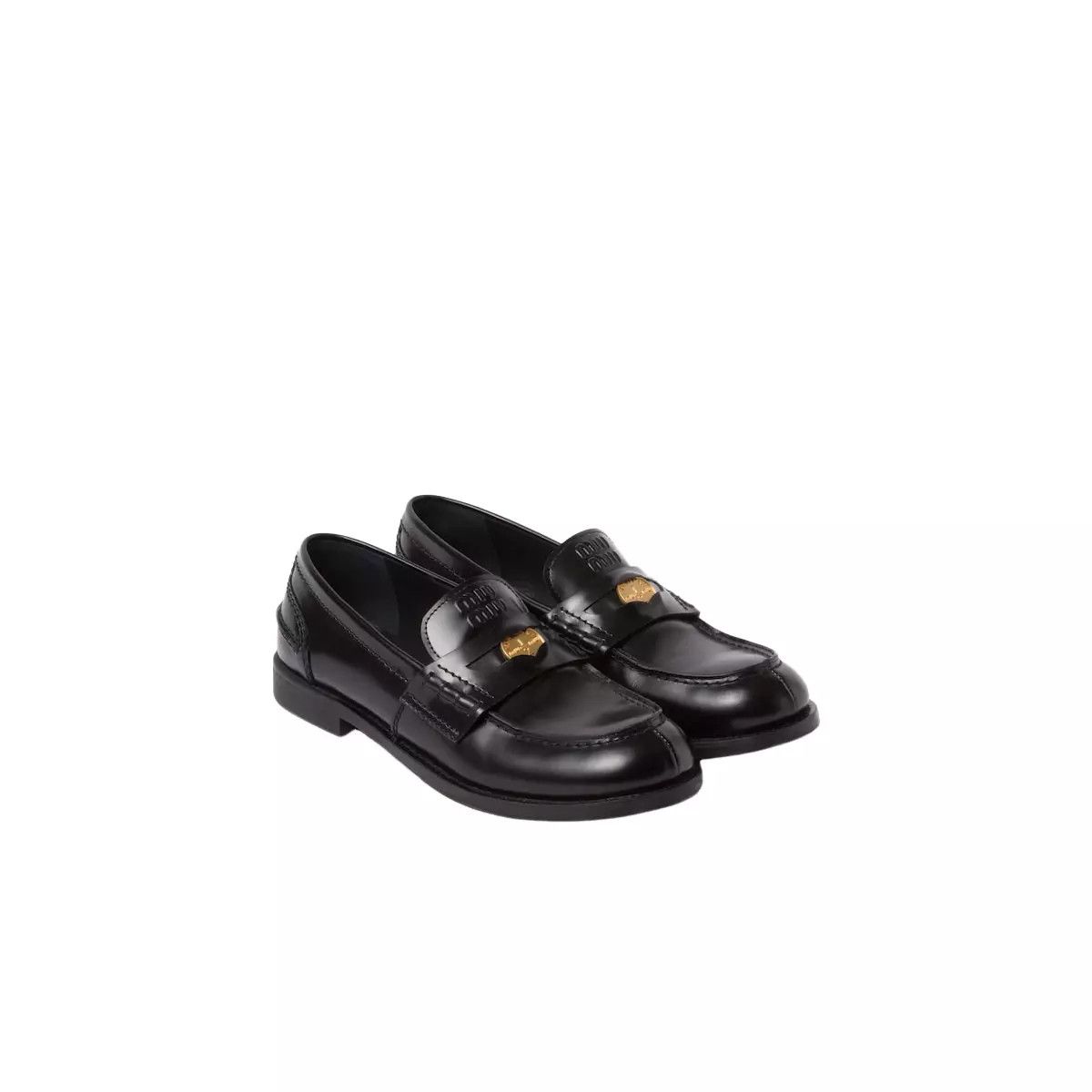 MIU MIU $1170 Black Leather Penny Loafers New
