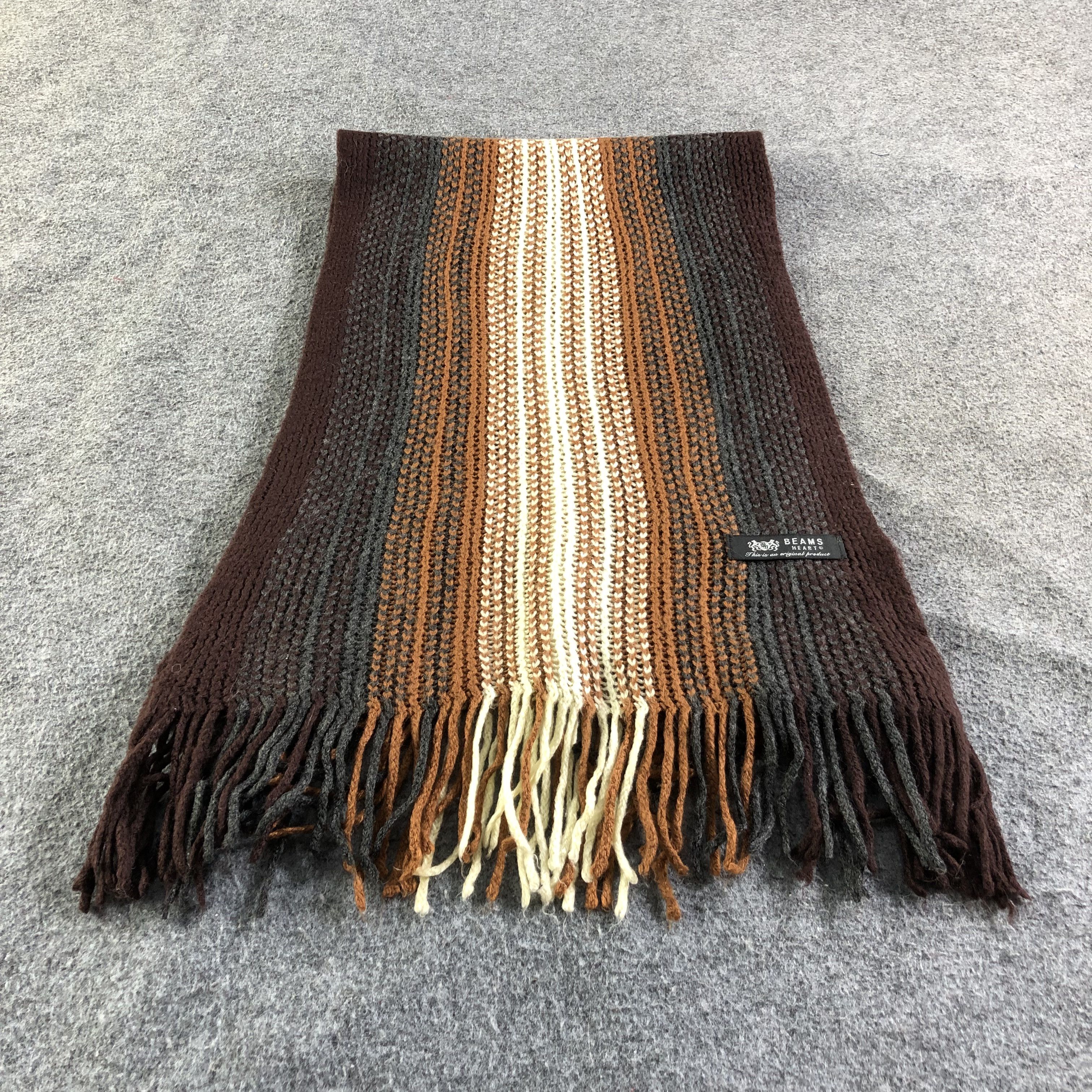 Beams Plus Beams Striped Knit Scarf Muffler V1824 Size ONE SIZE - 2 Thumbnail