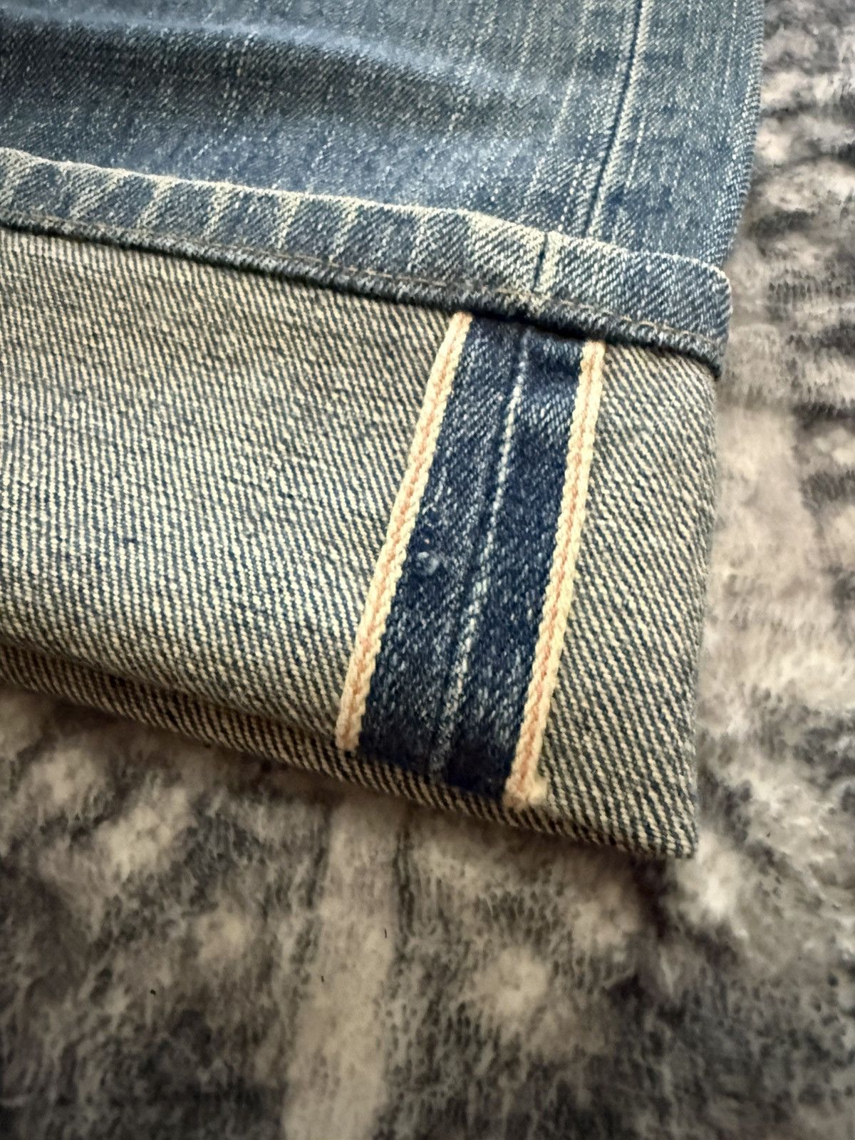 Japanese Brand EDWIN 505 Muddy Wash Selvedge Jeans Straight Loose Size US 32 / EU 48 - 5 Thumbnail