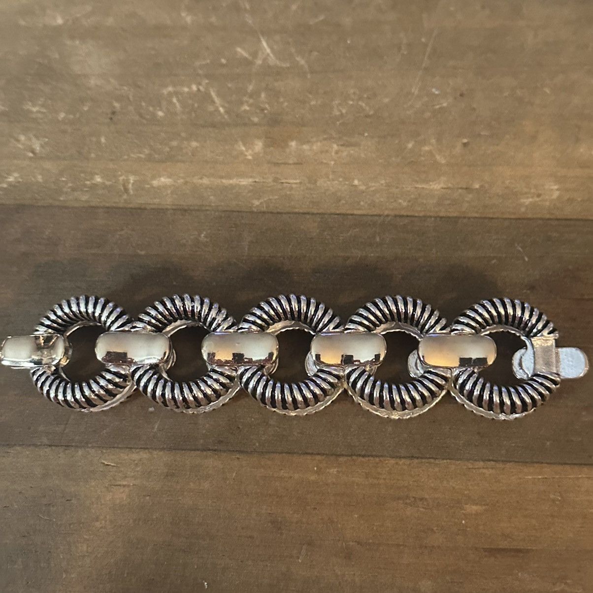 Other Two tone ribbed link stretch bracelet Size ONE SIZE - 4 Thumbnail