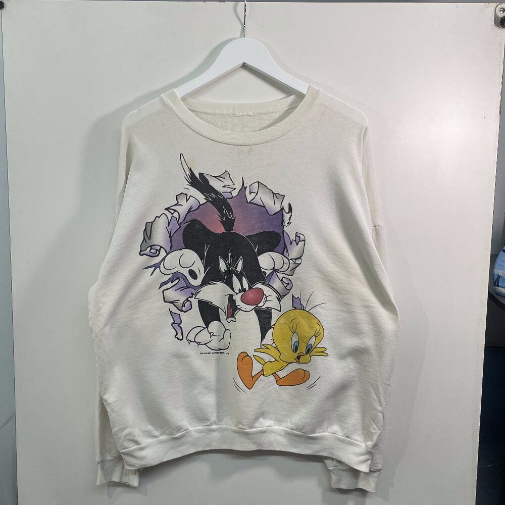 Vintage Sylvester & Tweety Crew neck Size US L / EU 52-54 / 3 - 1 Thumbnail