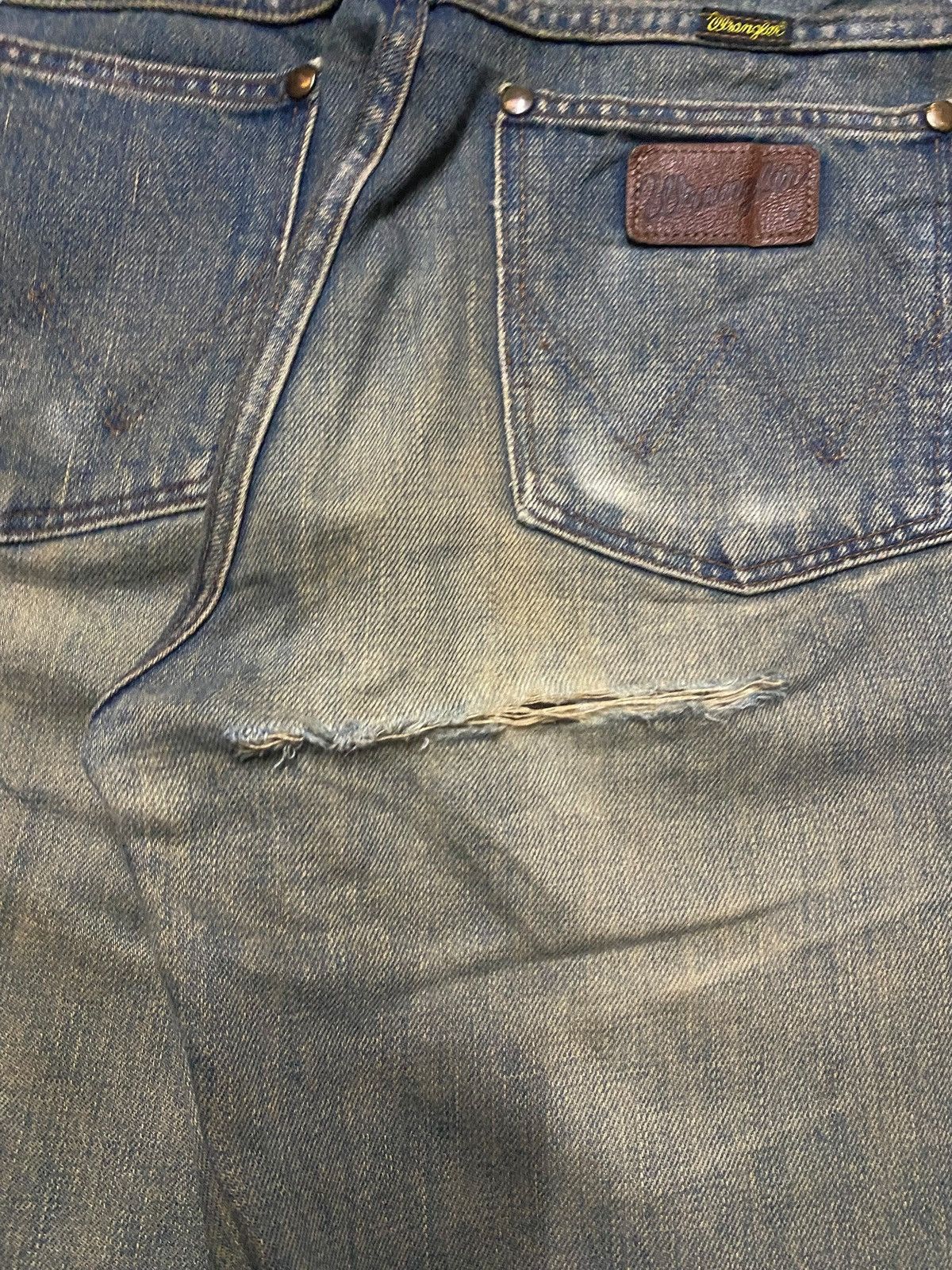 Sandro Vintage Wrangler Sanforized Mud Wash Distressed Flare Jeans Size US 27 - 9 Thumbnail