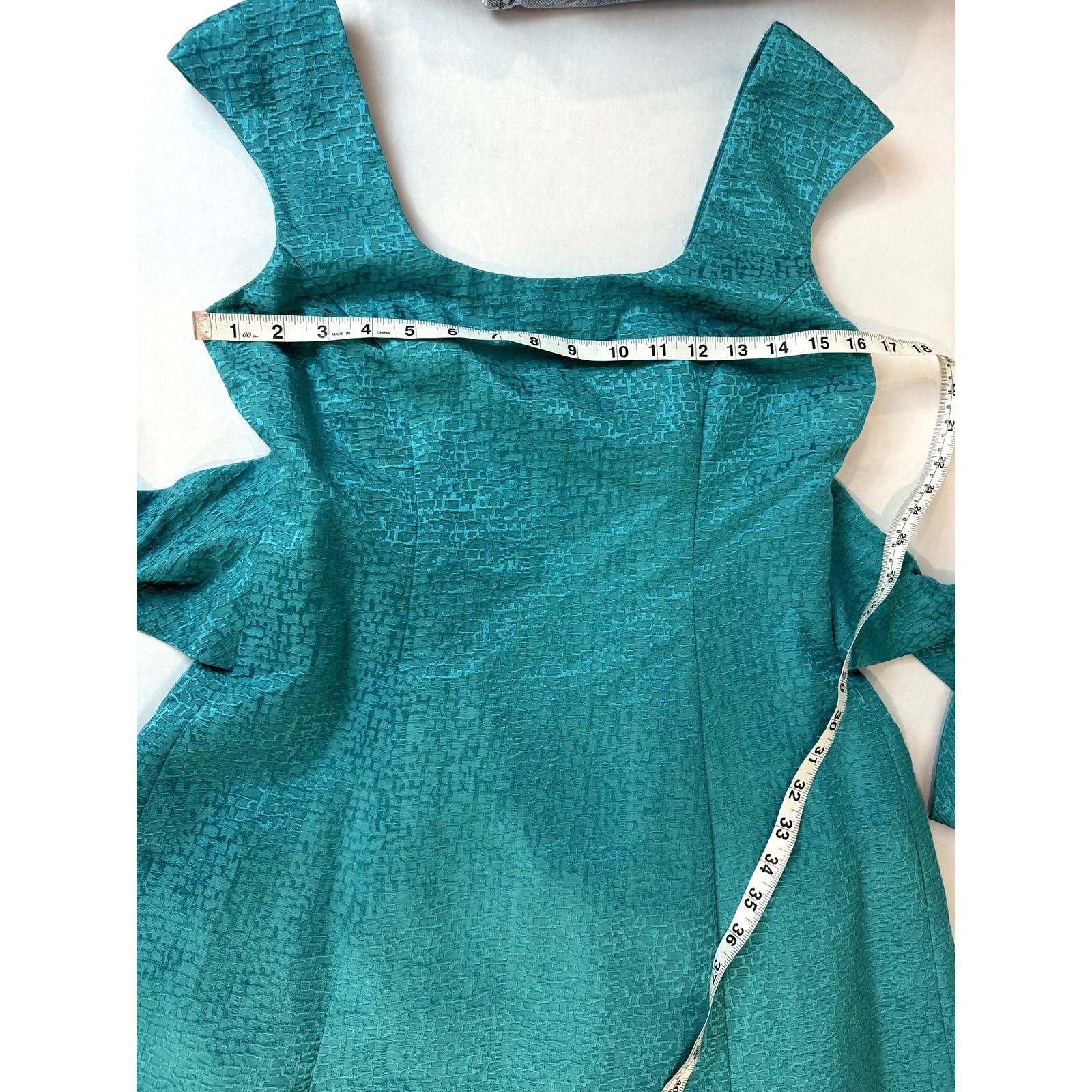 Badgley Mischka Badgley Mischka Teal Formal Dress Bow Silk Blend - Size 6 Size M / US 6-8 / IT 42-44 - 6 Thumbnail