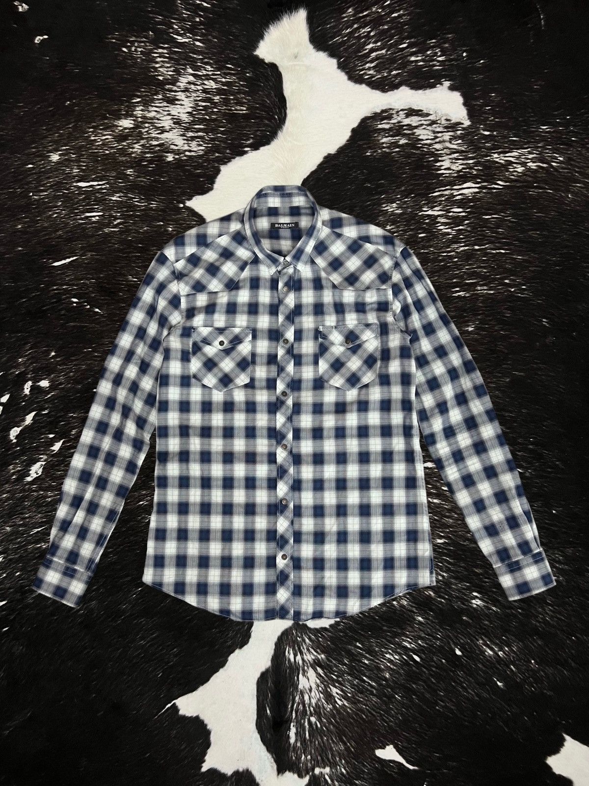 Balmain Balmain by Decarnin FW10 Plaid Western Flannel Shirt Size US M / EU 48-50 / 2 - 2 Thumbnail