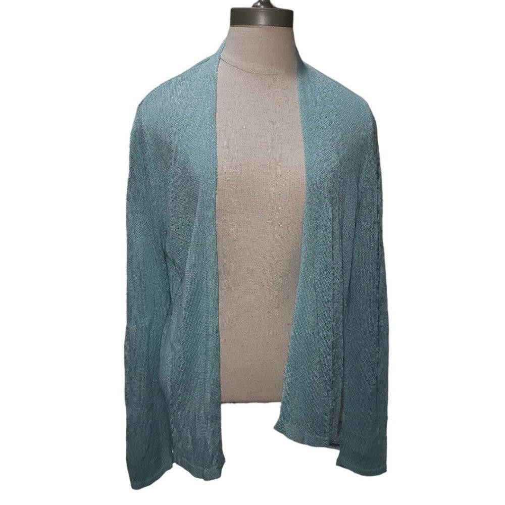 J.Jill 100% Cashmere offers Light Mint Green Open Front Cardigan Size Small