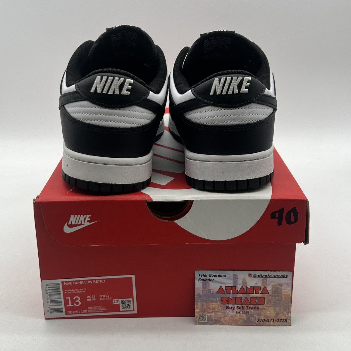 Nike Nike dunk low black white Size US 13 / EU 46 - 3 Thumbnail