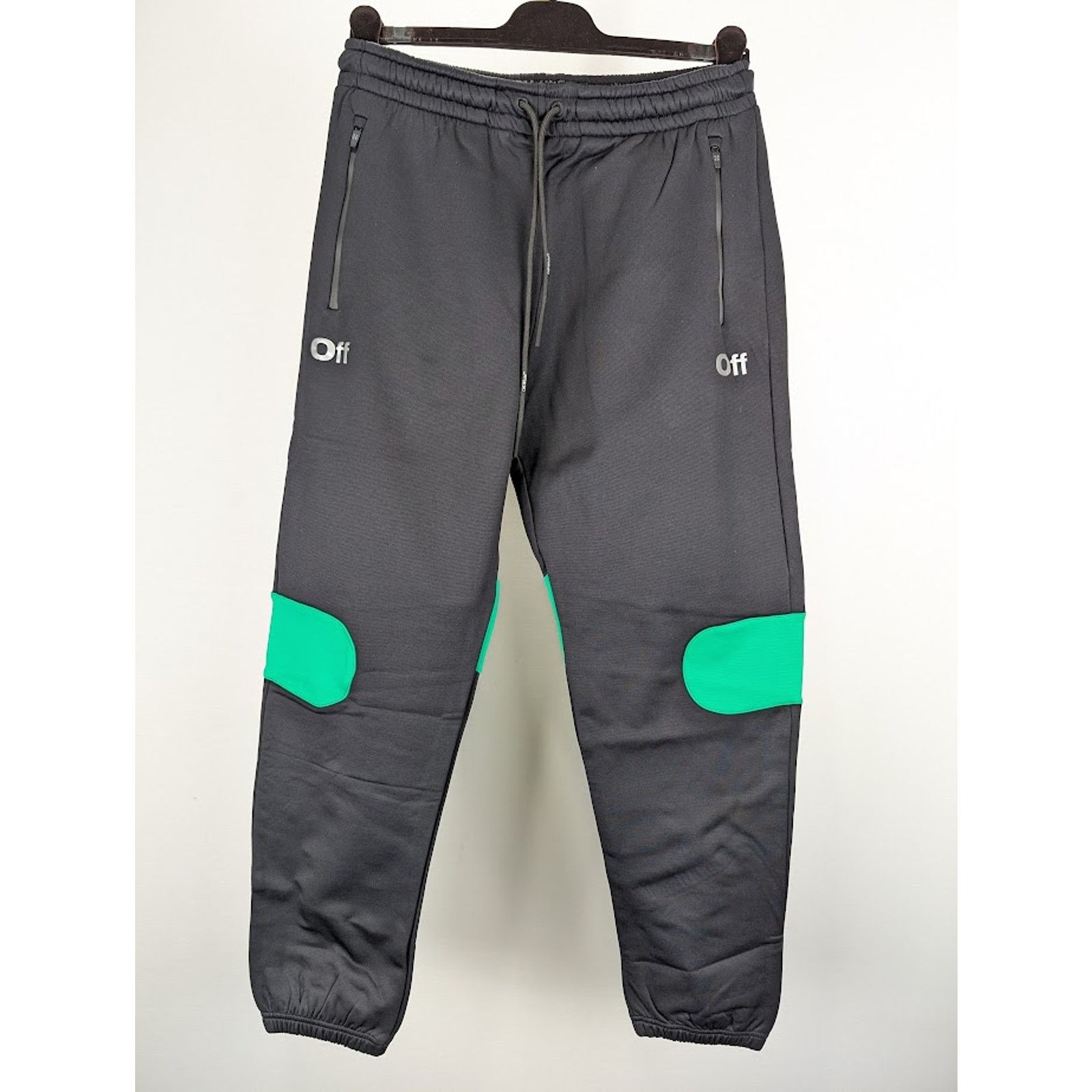 Off-White o1rshd1 Diag Outl Block Sweatpants & Joggers in Black/Green Size US 36 / EU 52 - 1 Thumbnail