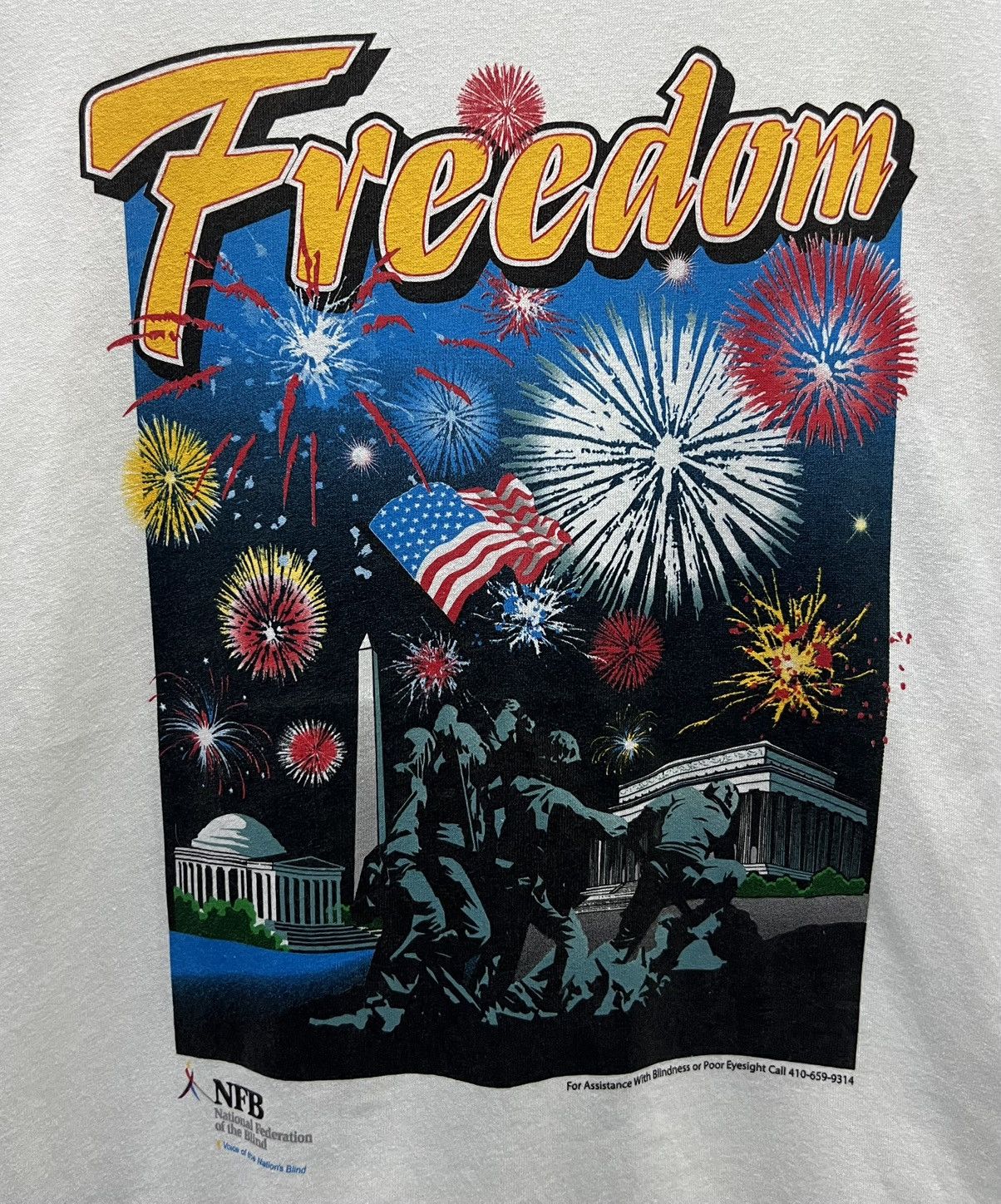 Fruit Of The Loom × Vintage VINTAGE FREEDOM NFB NATIONAL FEDERATION OF THE BLIND SHIRT Size US M / EU 48-50 / 2 - 3 Thumbnail