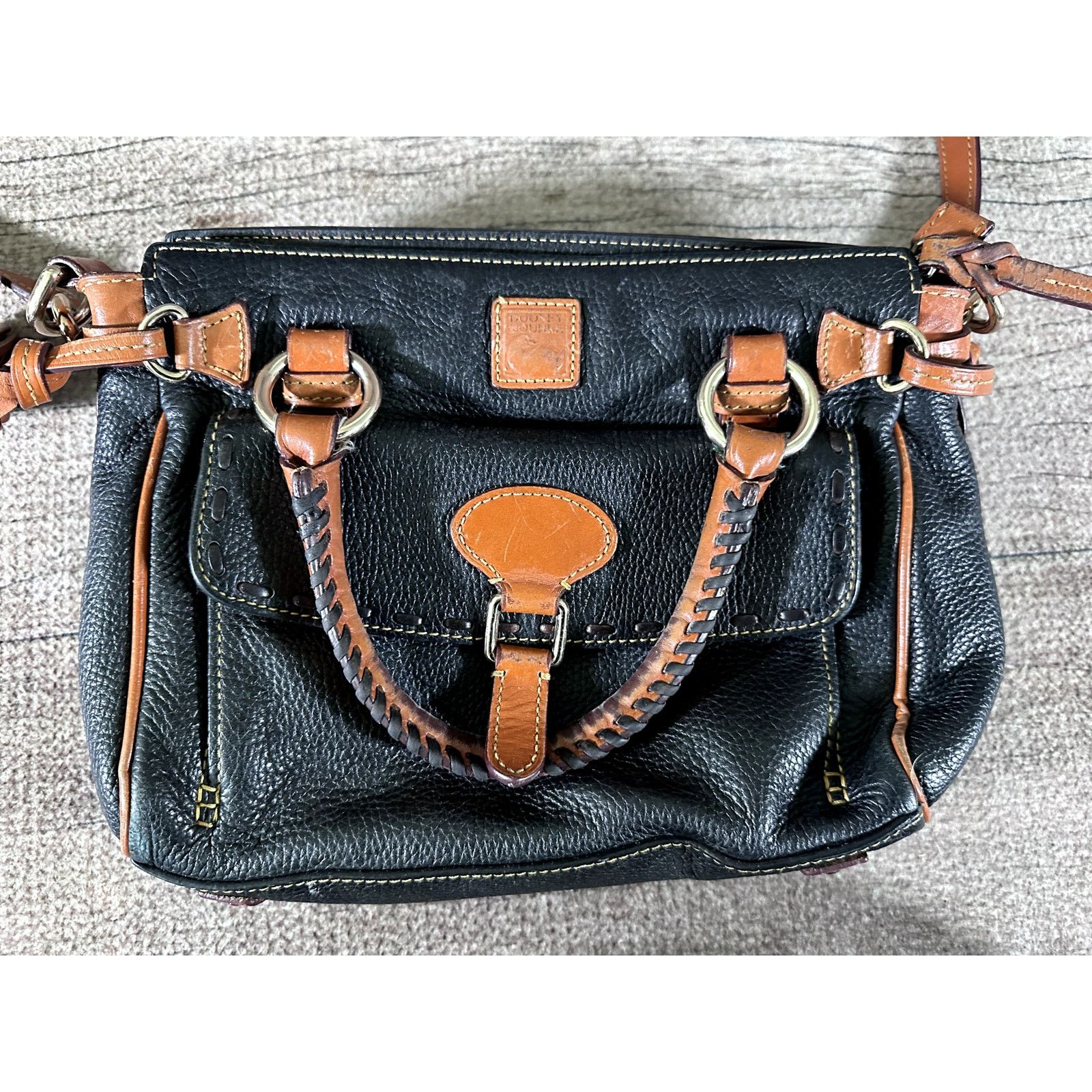 Dooney & Bourke Dooney & Bourke Black Pebble Leather Satchel with Bag Size ONE SIZE - 3 Thumbnail