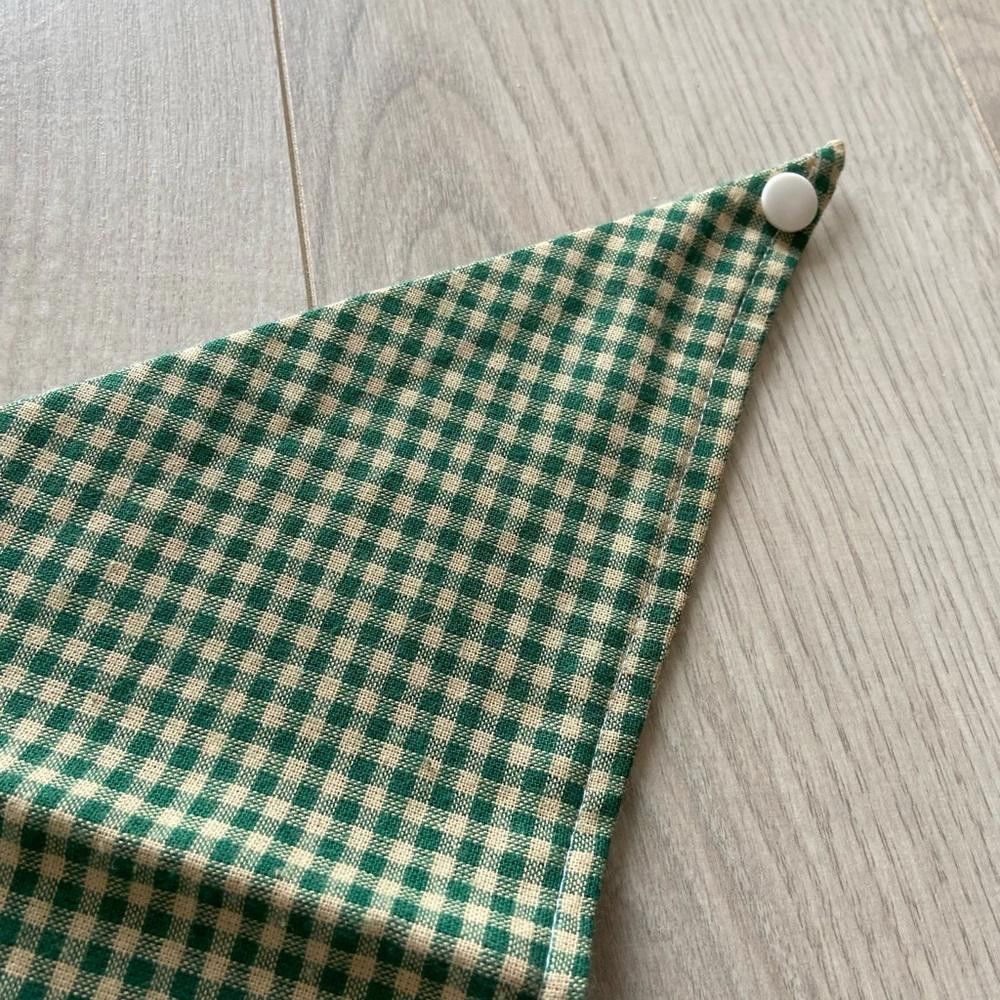 Designer Pacific Pup Co Green Plaid Dog Bandana Size ONE SIZE - 5 Thumbnail