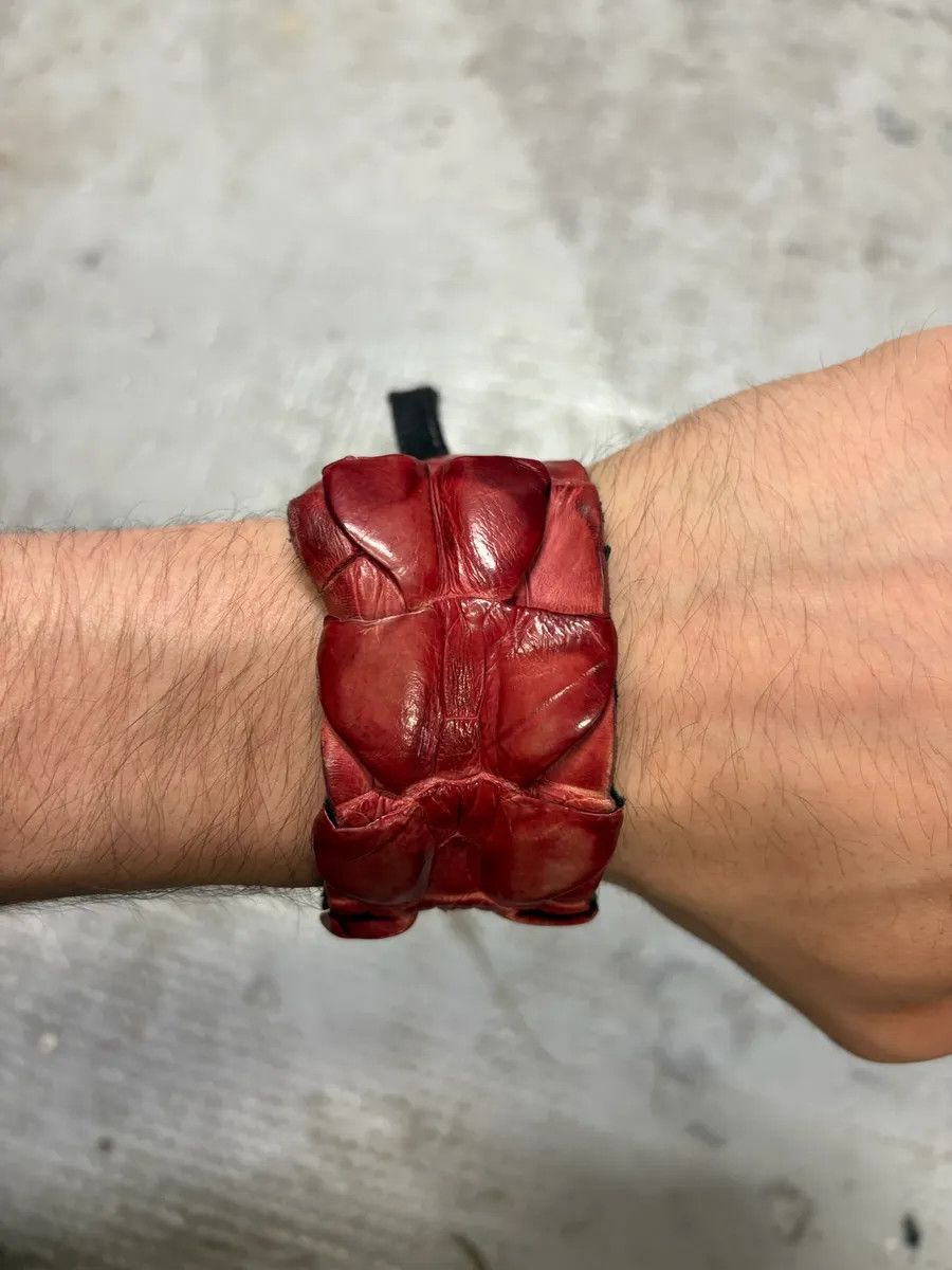 Vintage Ivo Scunzani Red Crocodile Leather Armband Bracelet Size ONE SIZE - 2 Thumbnail