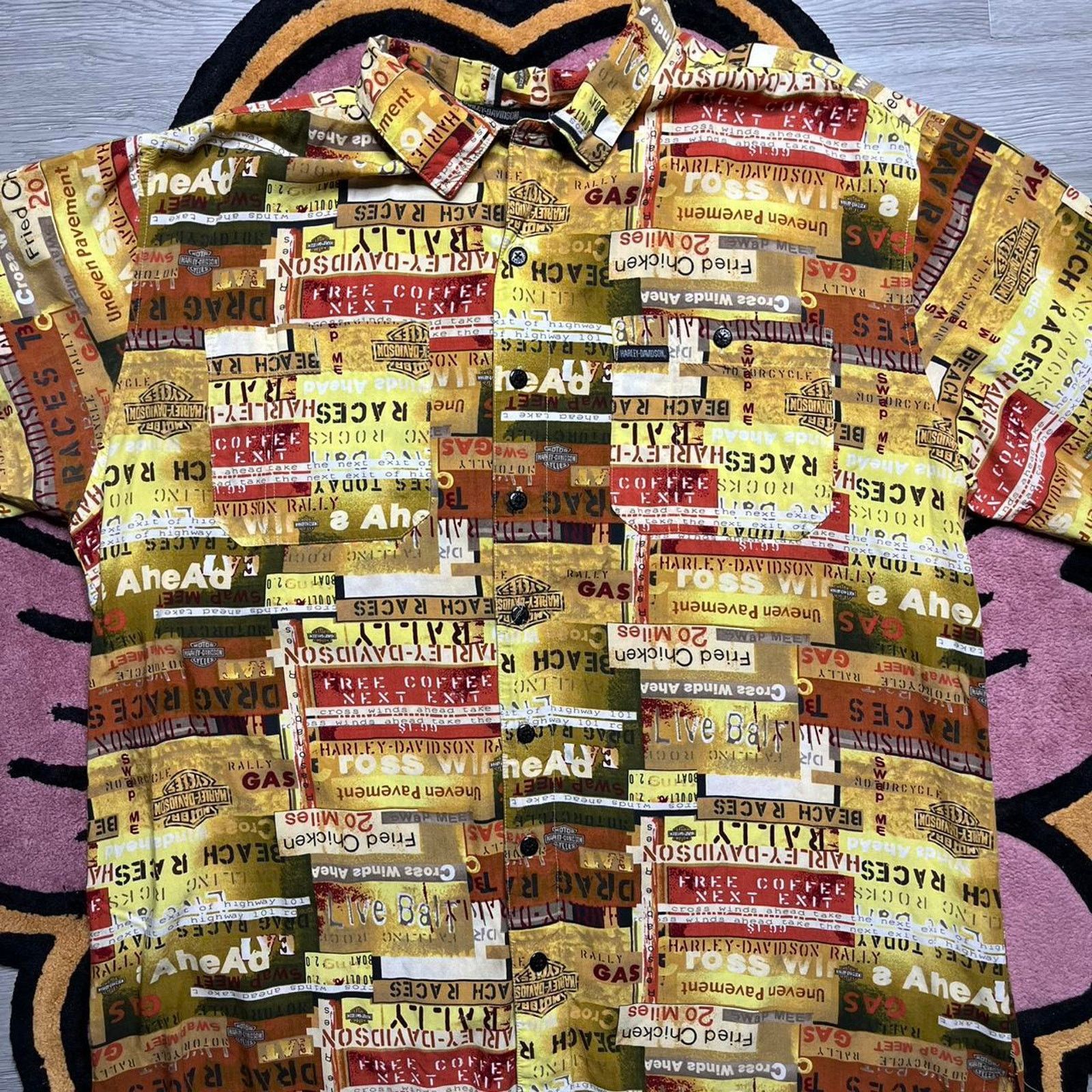 Harley Davidson Harley Davidson All Over Print Graphic Button Up Shirt 2XLT Size US XXL / EU 58 / 5 - 2 Thumbnail