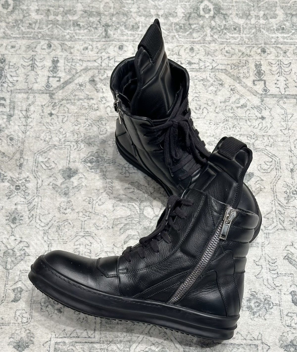 Rick Owens Rick Owens Geobasket Black Samurai High-Top Sneakers Size US 8 / EU 41 - 5 Thumbnail