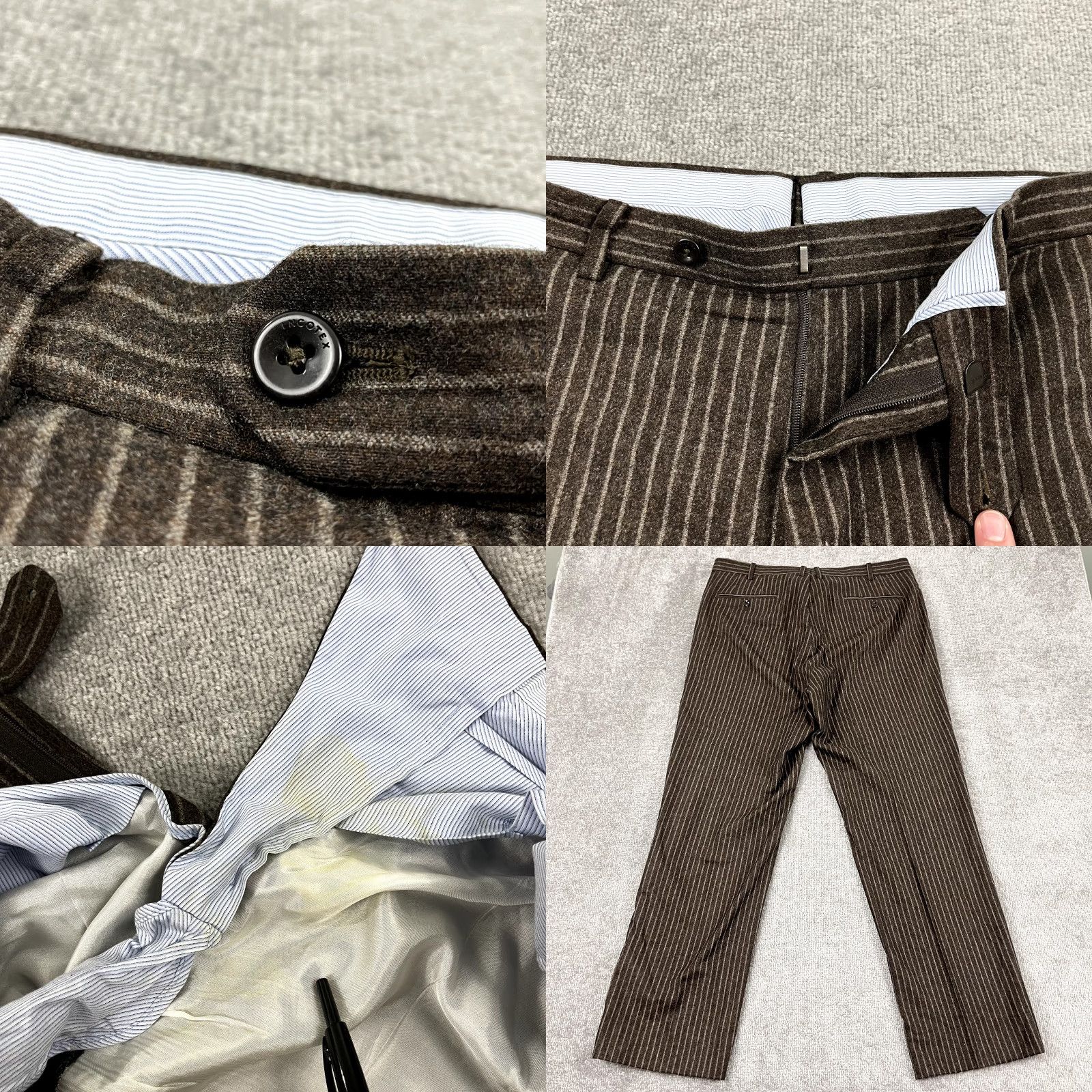 Incotex VINTAGE INCOTEX Pants Mens Regular Fit 36x32 Wool Brown Dress Trousers Pleated 5-Pocket Men’s Brown 100s Classic"} Size US 36 / EU 52 - 8 Thumbnail