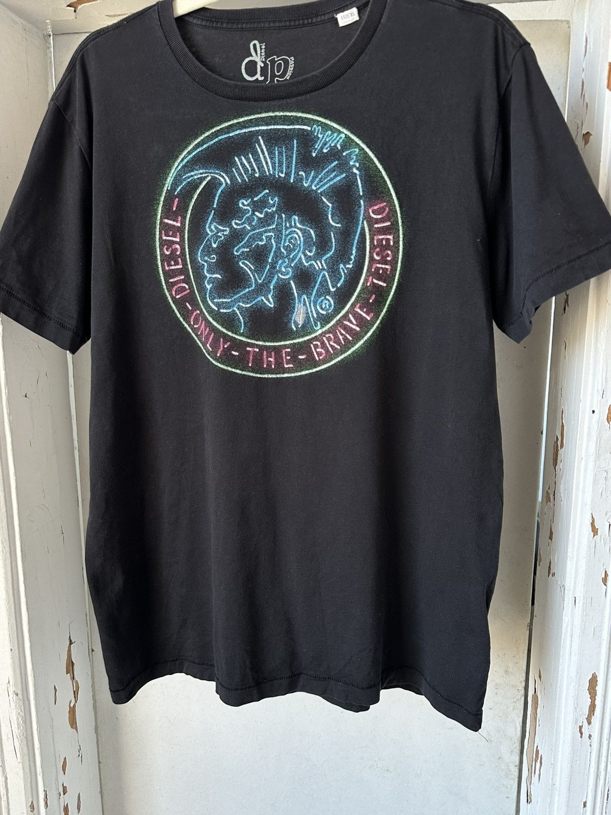Diesel Vintage Diesel Neon Printed Black T-shirt Size US XL / EU 56 / 4 - 4 Thumbnail