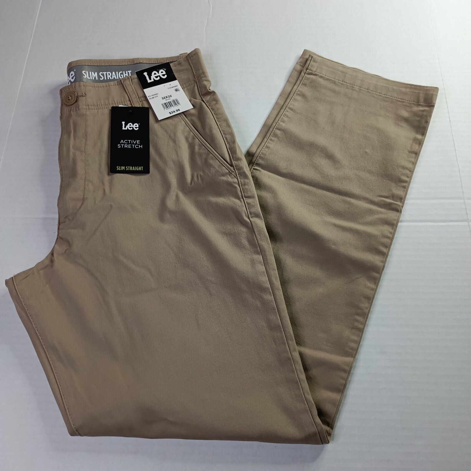 Lee Lee Chino Motion Flex Waistband Pants Men's 32x32 Khaki Slim Size US 32 / EU 48 - 1 Thumbnail