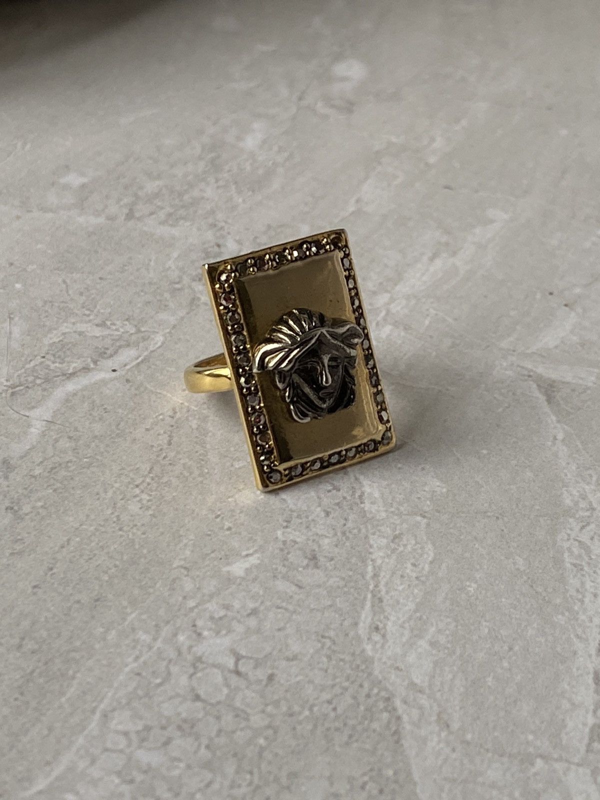 Jewelry Luxury Gold Medusa Ring with Gemstones - Unique Style Size ONE SIZE - 5 Thumbnail