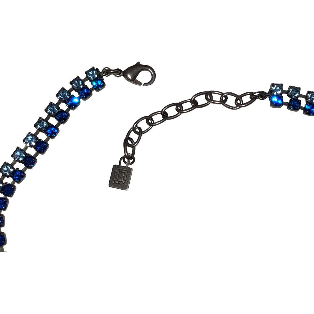 Designer Dannijo Swaroski Blue and Black Rhinestone Skull Necklace Size ONE SIZE - 6 Thumbnail