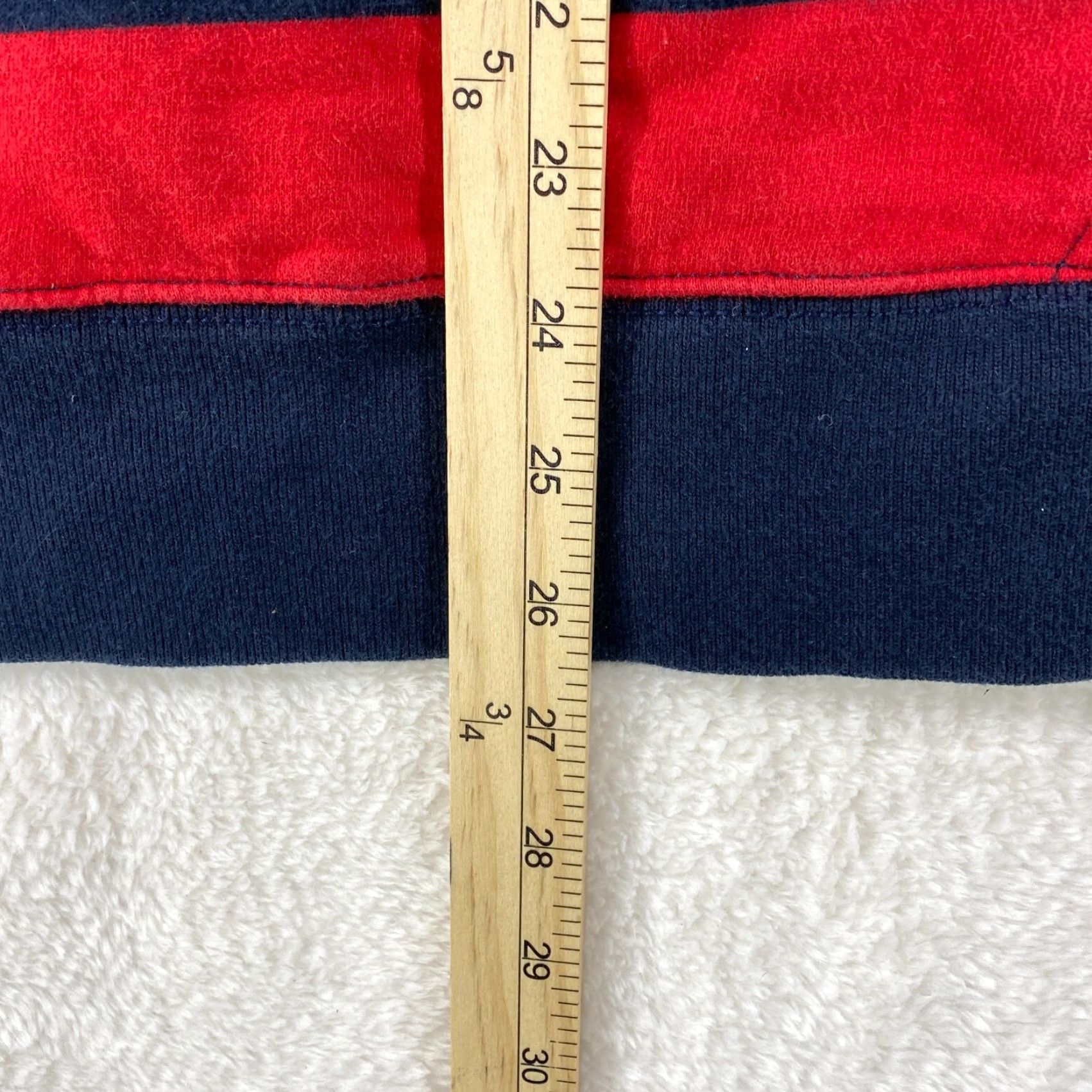 Polo Ralph Lauren VINTAGE Polo Ralph Lauren Rugby Hoodie Sweatshirt Mens Large Red Blue Striped Size US L / EU 52-54 / 3 - 5 Thumbnail