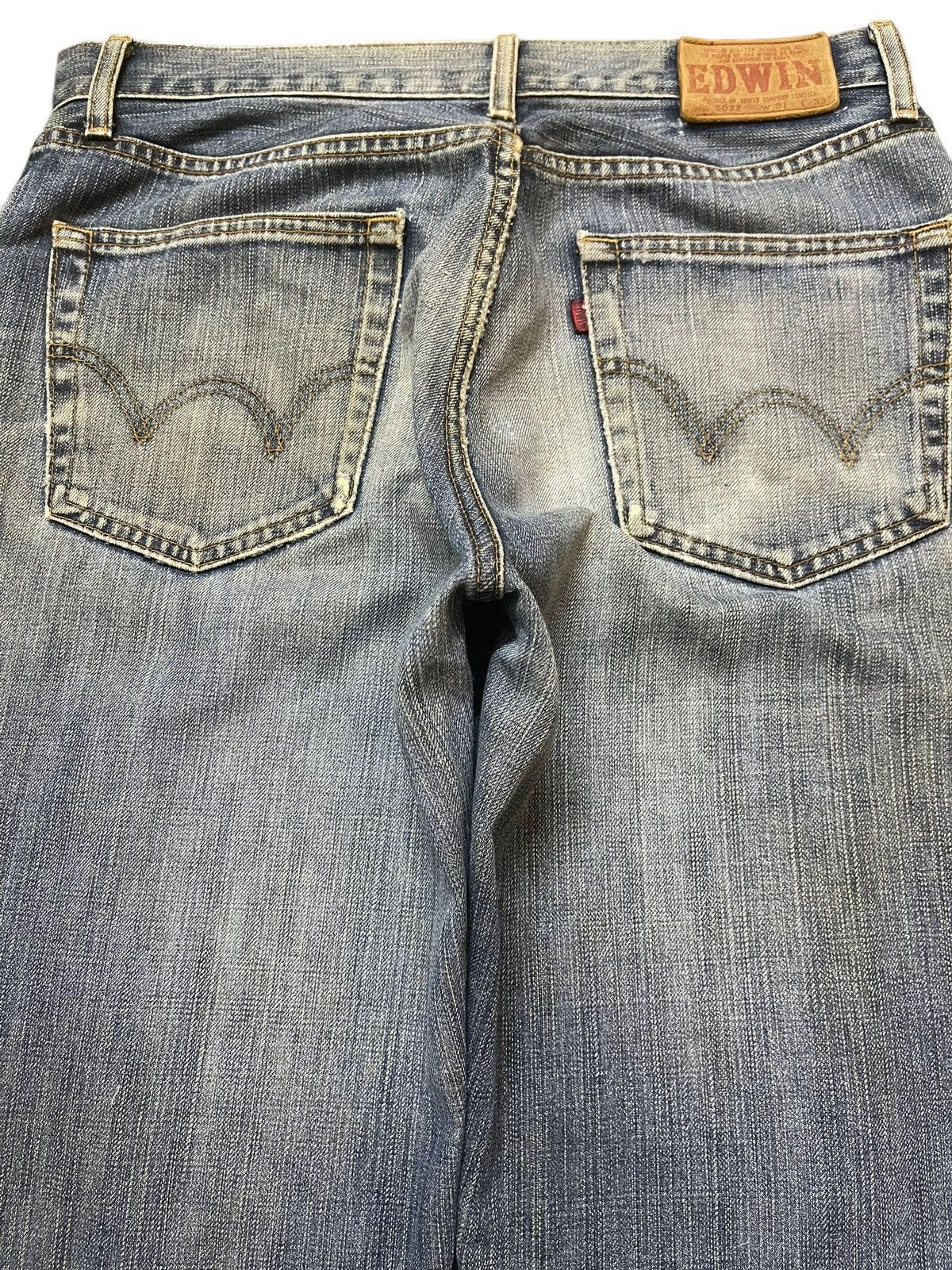 Edwin Vintage Edwin 503z Blue Faded Wash Distress Baggy Jeans Size US 31 - 5 Thumbnail