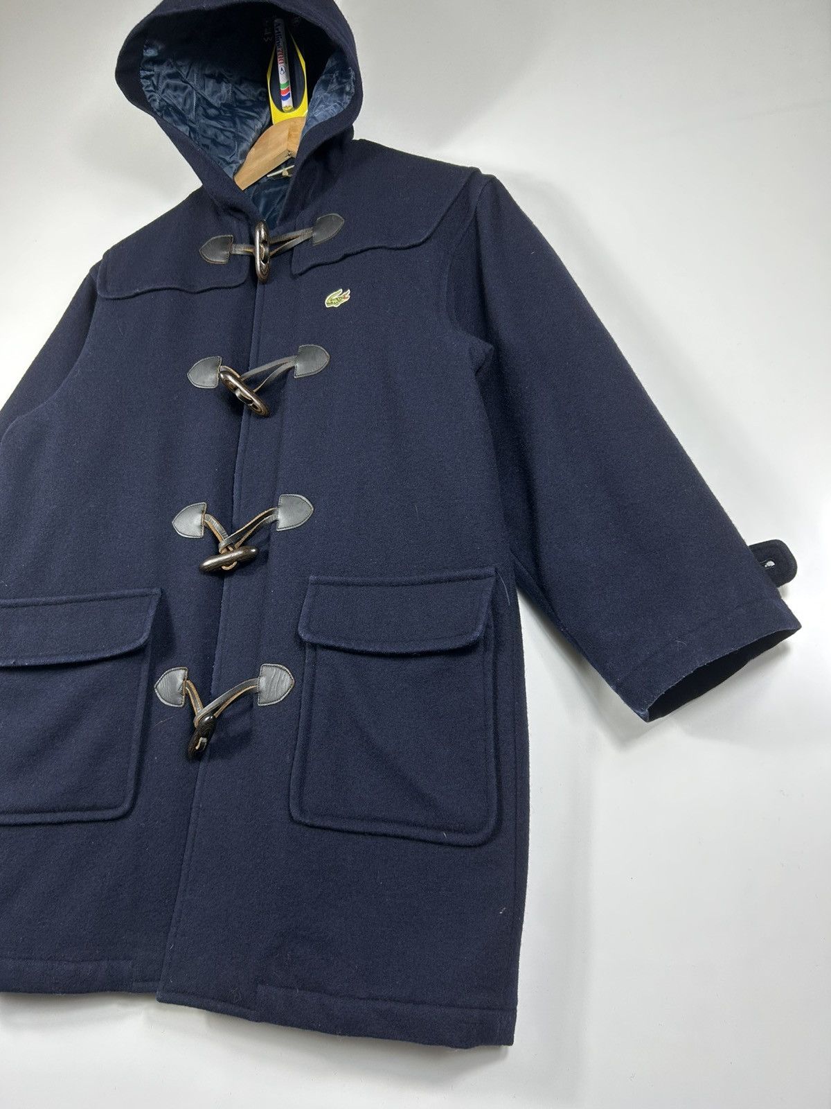 Lacoste × Vintage ⚡️Vintage Lacoste Hooded Wool Duffle Coat Jacket Size US S / EU 44-46 / 1 - 3 Thumbnail