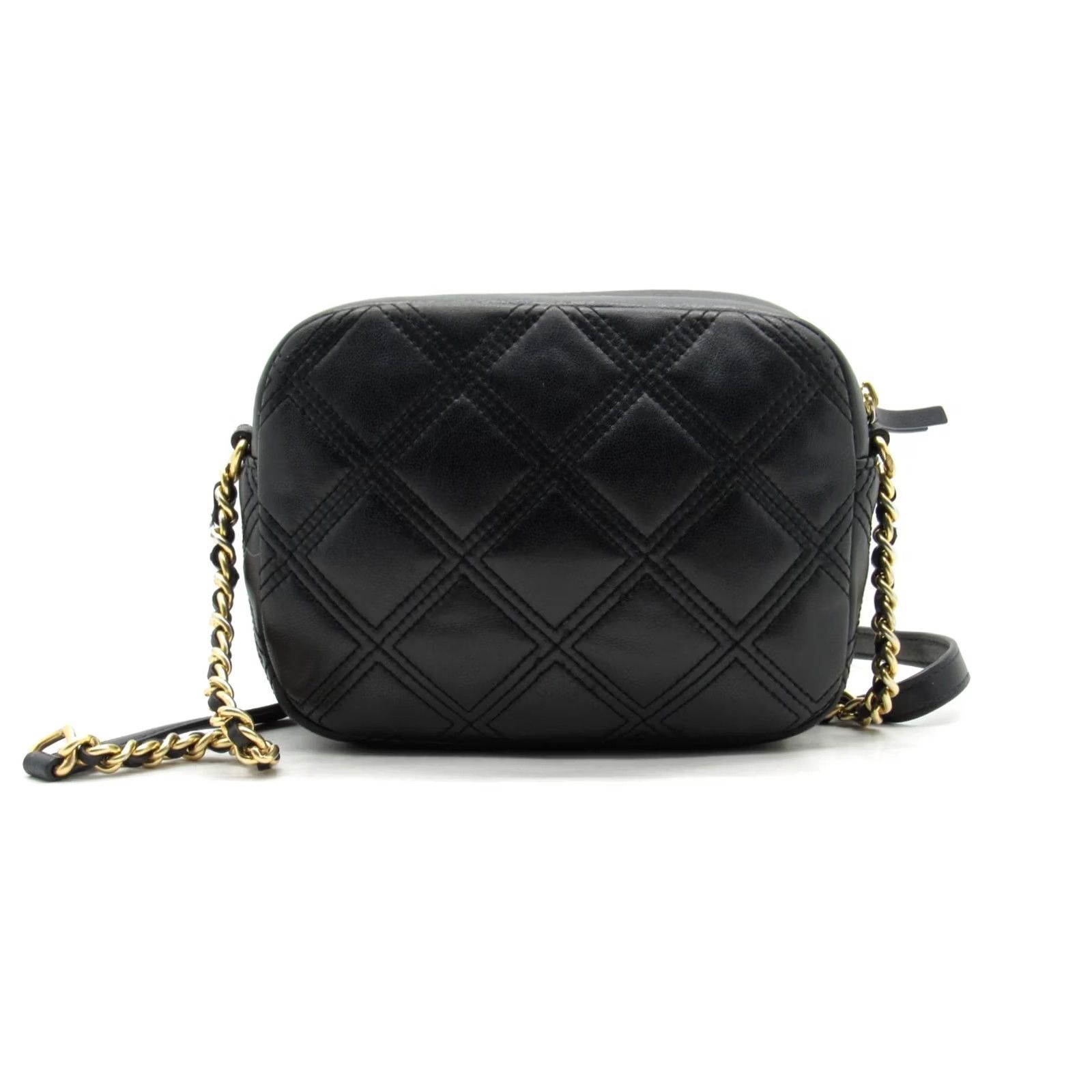 Tory Burch Tory Burch Kira Small Bag Black Women’s Shoulder Handbag Quilted Chevron Leather Gold Hardware Crossbody Strap Adjustable Inner Pockets Size ONE SIZE - 5 Thumbnail