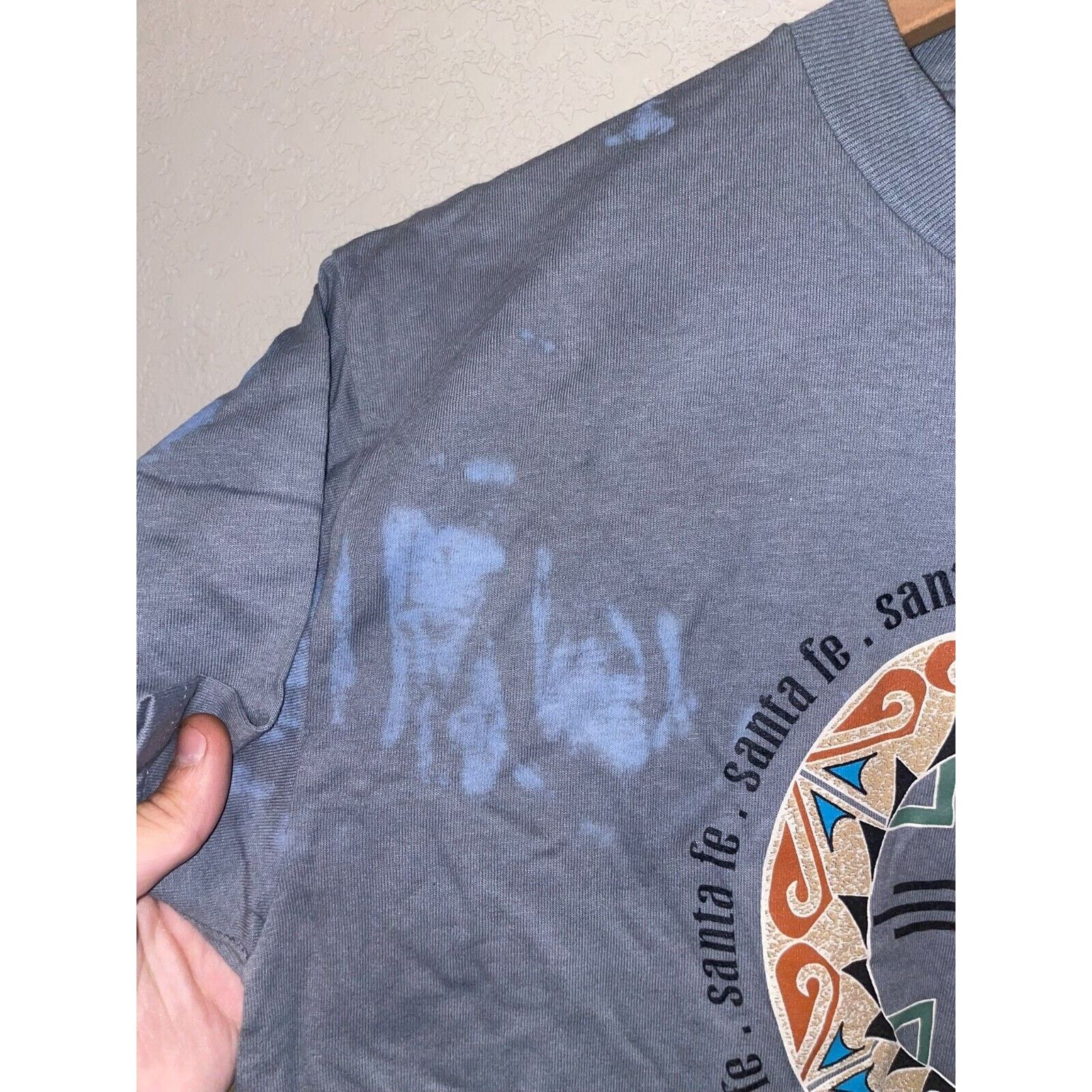 Jerzees Vintage Santa Fe Shirt NM New Mexico Stained STAIN Tee 90s M Size US M / EU 48-50 / 2 - 2 Thumbnail