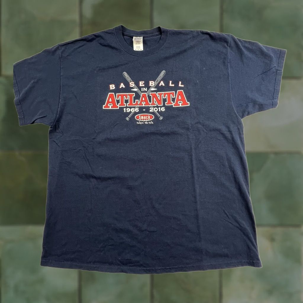 Gildan Gildan Baseball In Atlanta Shirt Mens 2XL Blue 1966-2016 Smack Graphic Tee Size US XXL / EU 58 / 5 - 1 Thumbnail