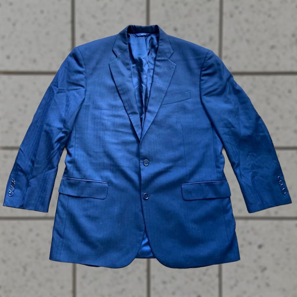 Brooks Brothers Brooks Brothers Blazer Mens 43R Saxxon 1818 Madison Midnight Blue 100% Wool Sport Coat Jacket Single-Breasted Two-Button Notch Lapel Vintage No Size 46R - 1 Thumbnail