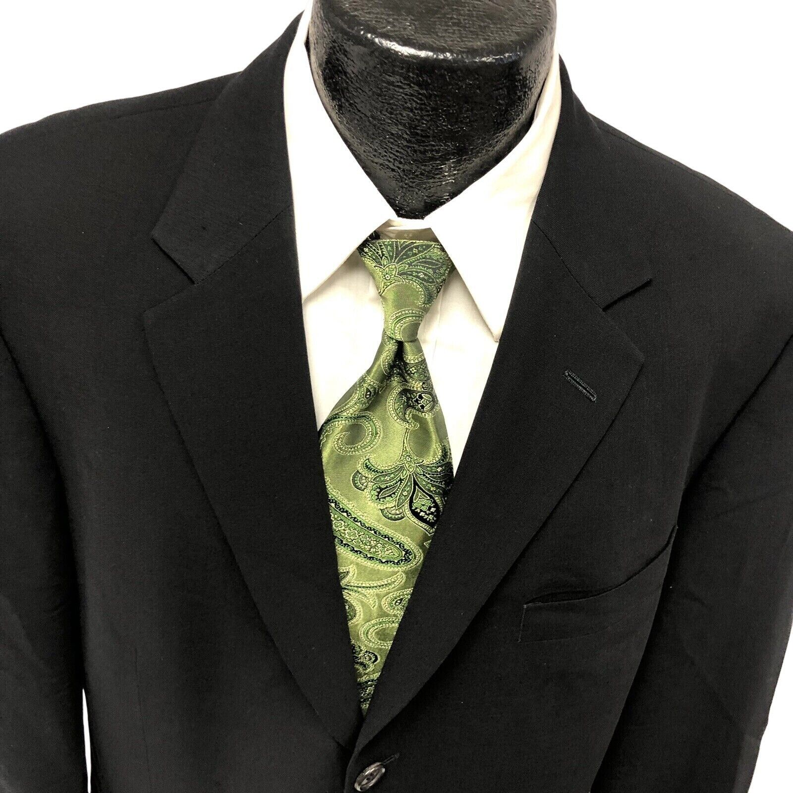 Hugo Boss Vtg Hugo Boss Einstein Sigma Black 3 btn Wool Sport Coat Size 44L - 5 Thumbnail
