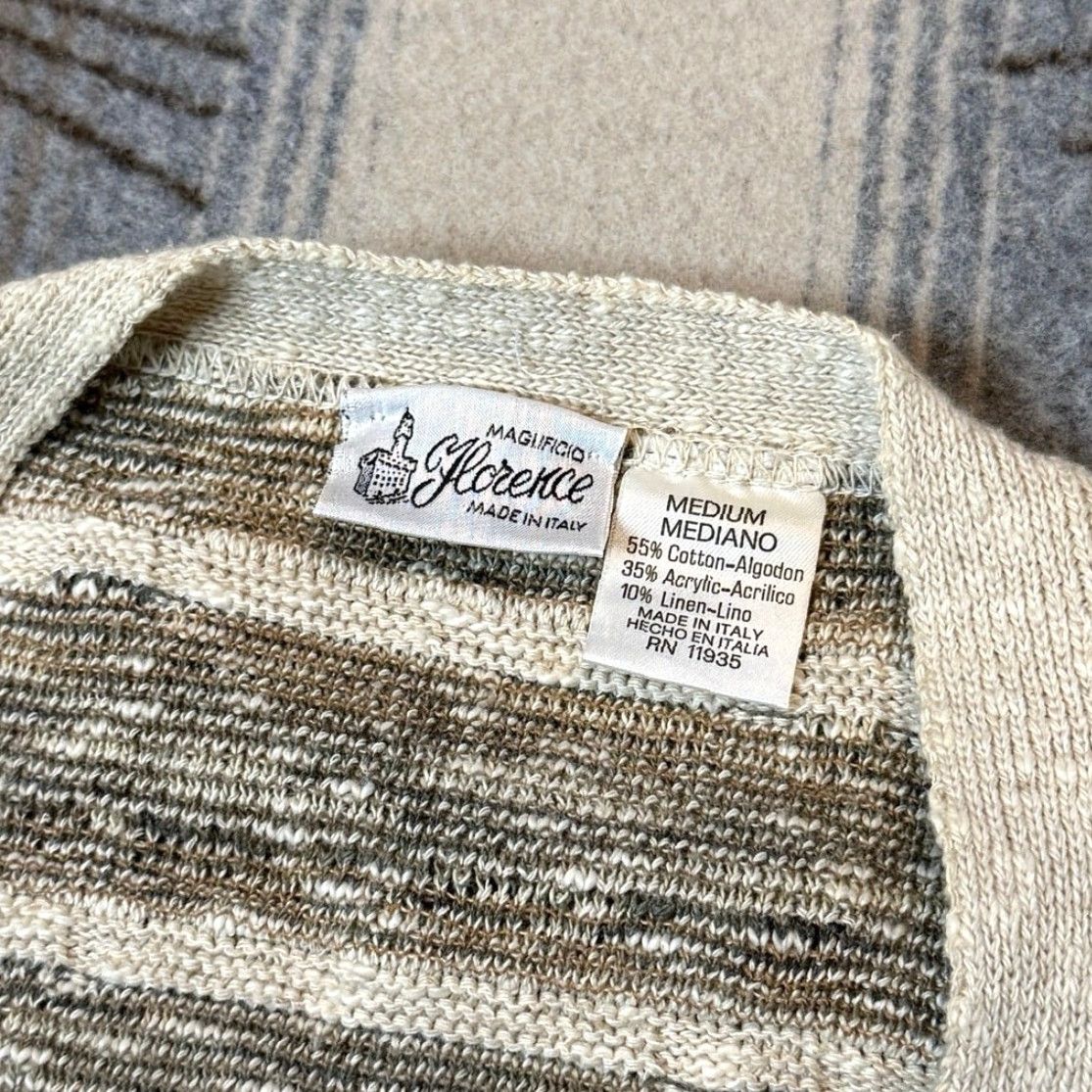 Vintage VINTAGE 90s Florence Cardigan Knit Sweater Men M Beige Long Sleeve Regular Fit Kurt Cobain Theme 90s Grunge Vintage Size US M / EU 48-50 / 2 - 3 Thumbnail