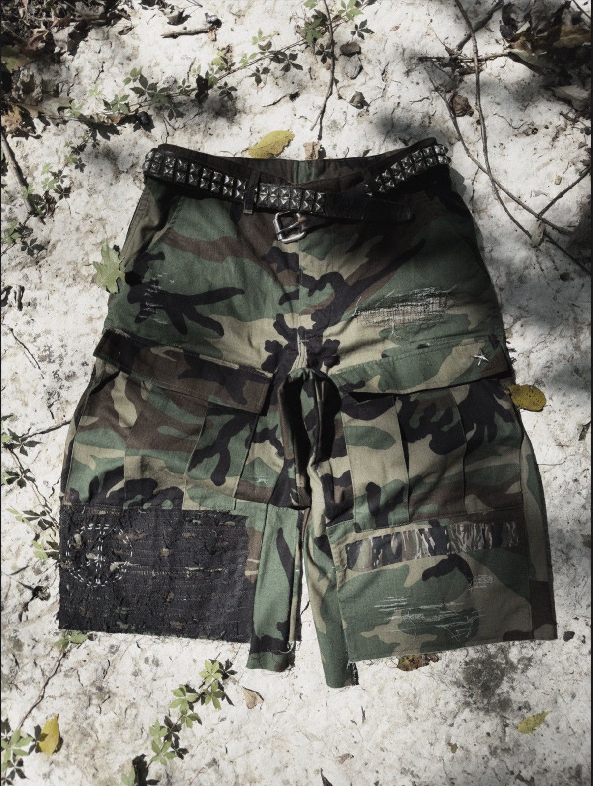 Other Reworked Military Shorts - Boro/Sashiko Detail Size US 32 / EU 48 - 1 Thumbnail
