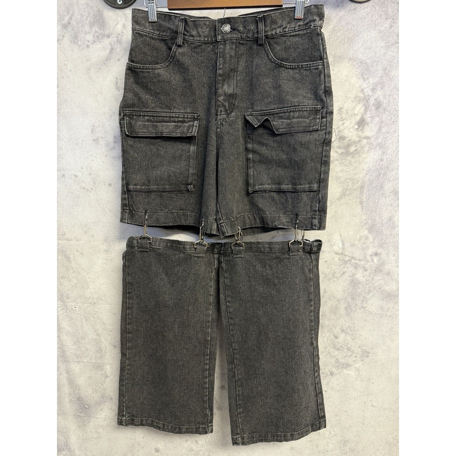Vintage Y2K Grunge Emo Jeans Womens 29 in (29x26) Faded Black Conver Size 29" - 3 Thumbnail