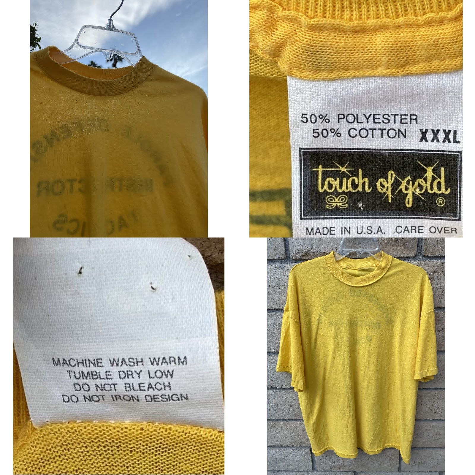 Vintage VINTAGE Parole Defensive Tactics Instructor T Shirt Short Sleeve Size XXXL 3XL Yellow Touch Of Gold Mens Shirt 1980s Graphic Print Size US XXL / EU 58 / 5 - 9 Thumbnail